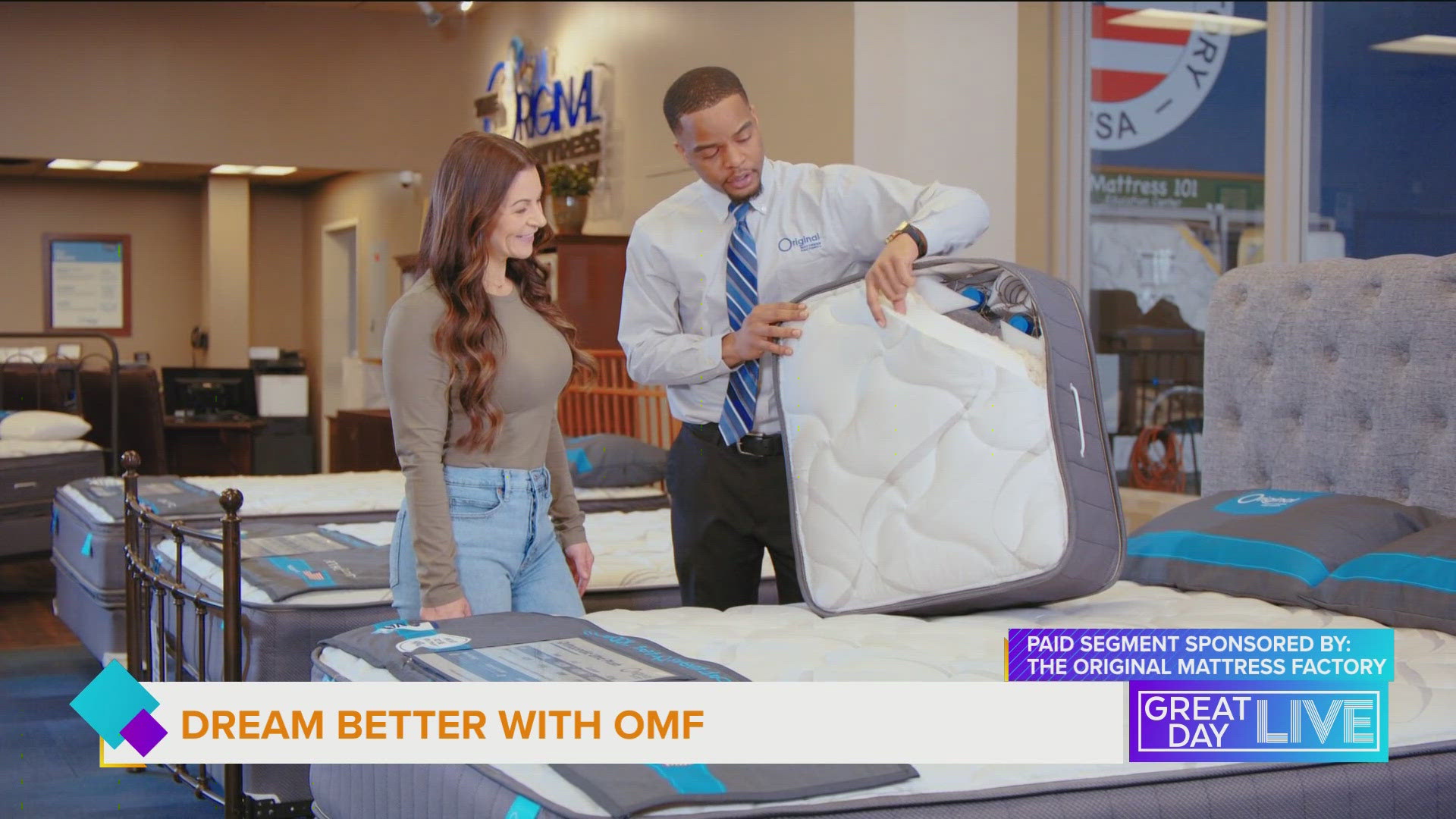Paid segment sponsored by: Original Mattress Factory. Janelle got an inside look at how OMF makes its products and a tour from the factory to the showroom.