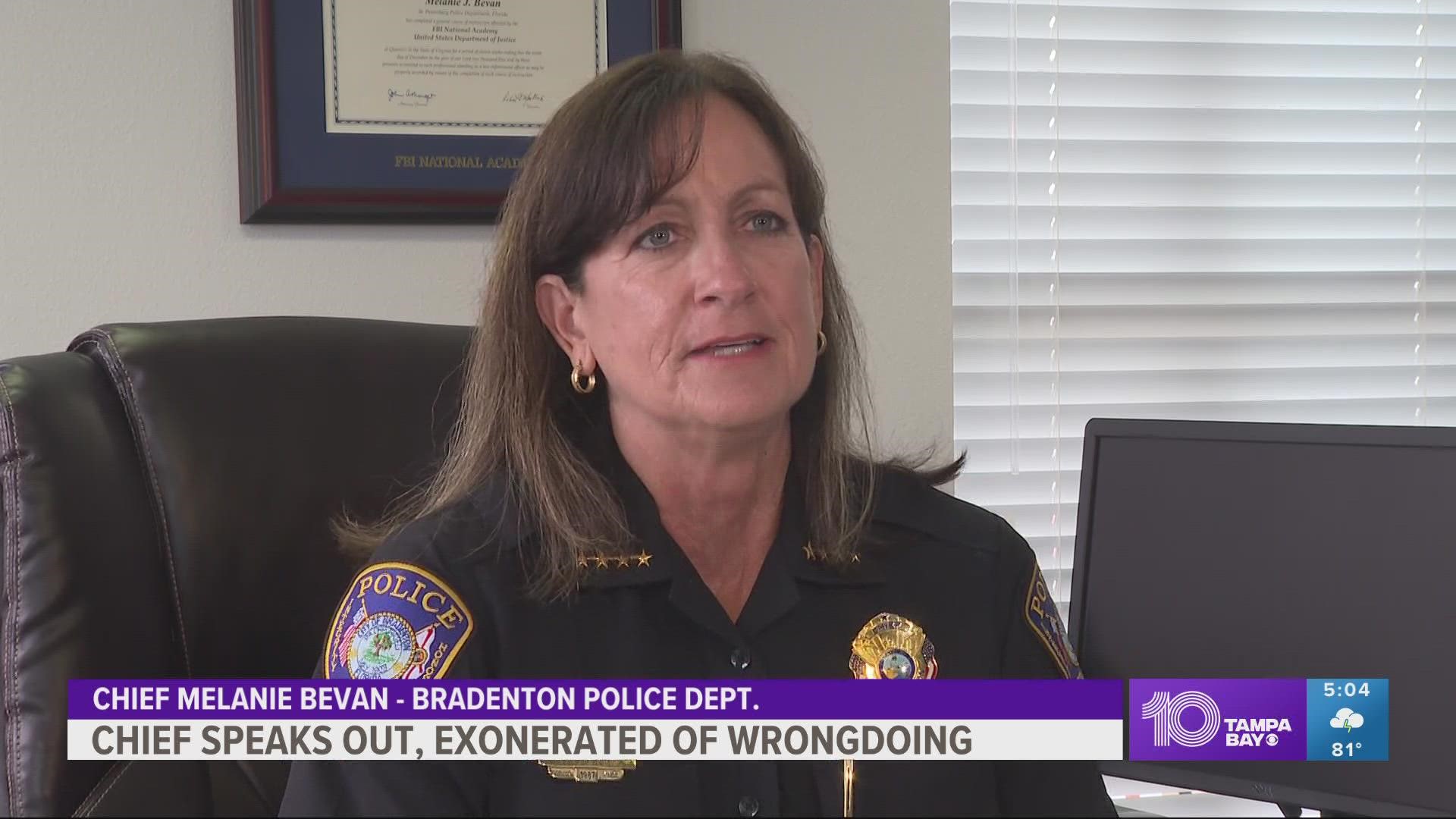 The investigation of the police chief began last month when the mayor of Bradenton requested a retired judge to look into the allegations.