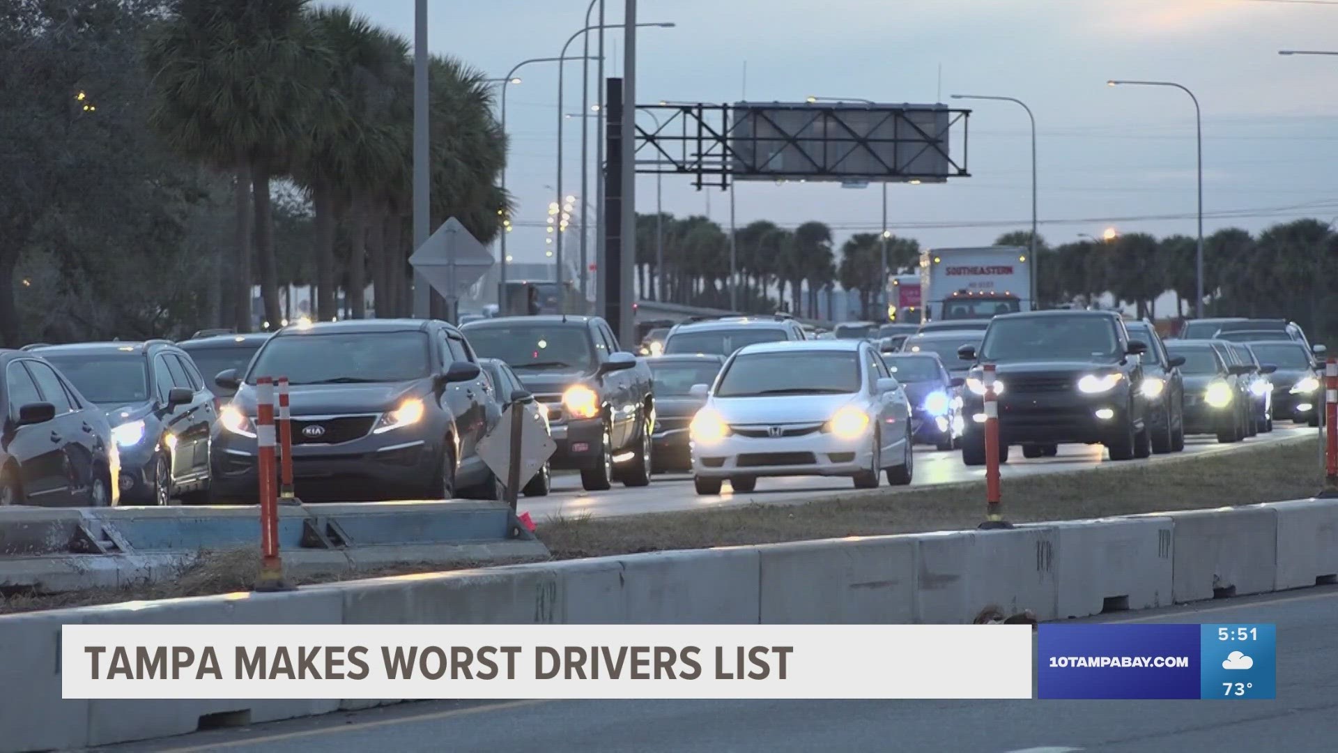 Florida has some of the most dangerous roads in the country, but what about its drivers? One Tampa Bay area city cracked the Top Ten list for the worst drivers.