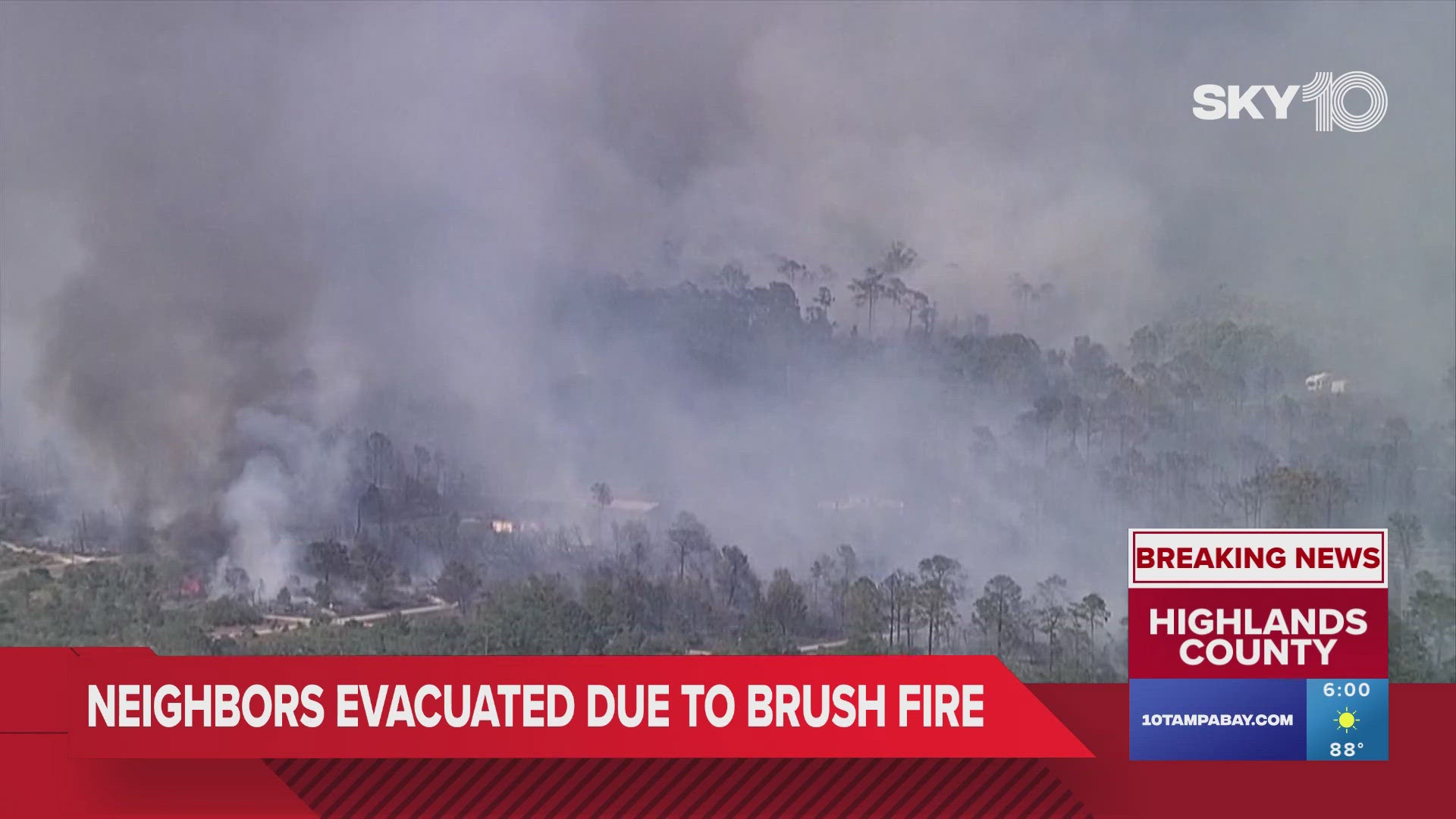 The fire has spread to about 100 acres, according to the Florida Forest Service.