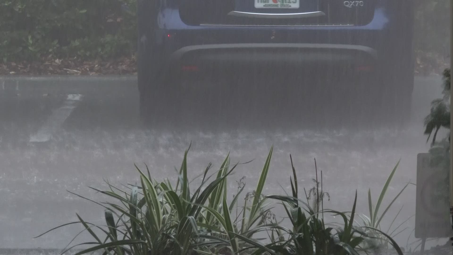 Storms moved through the Tampa Bay area on Saturday. 10News Reporter Beau Zimmer captured this video.