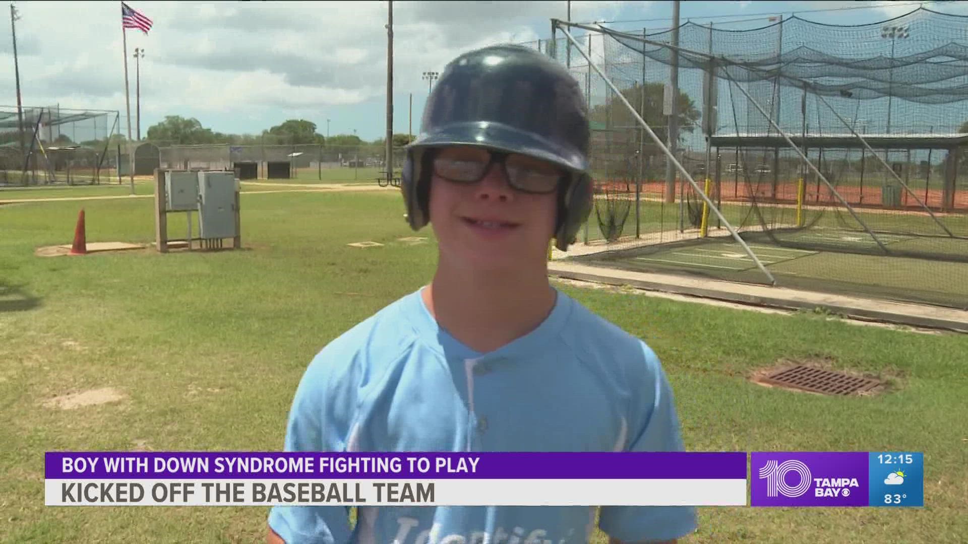 The Lakewood Ranch Little League president said Cameron was told he can no longer take at bats in that division because it poses a safety risk to 7 to 10-year-olds.