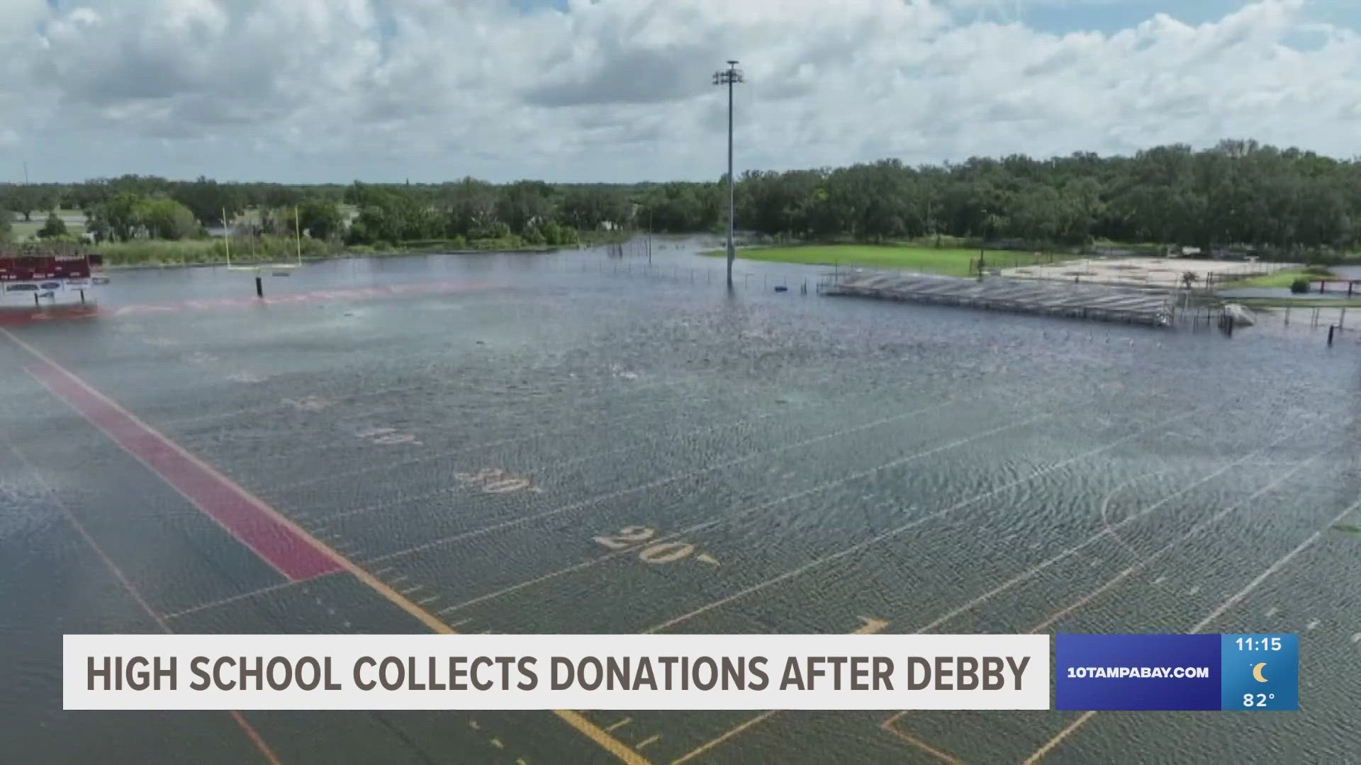 According to the head coach, there was about four feet of water on the field just weeks ago.