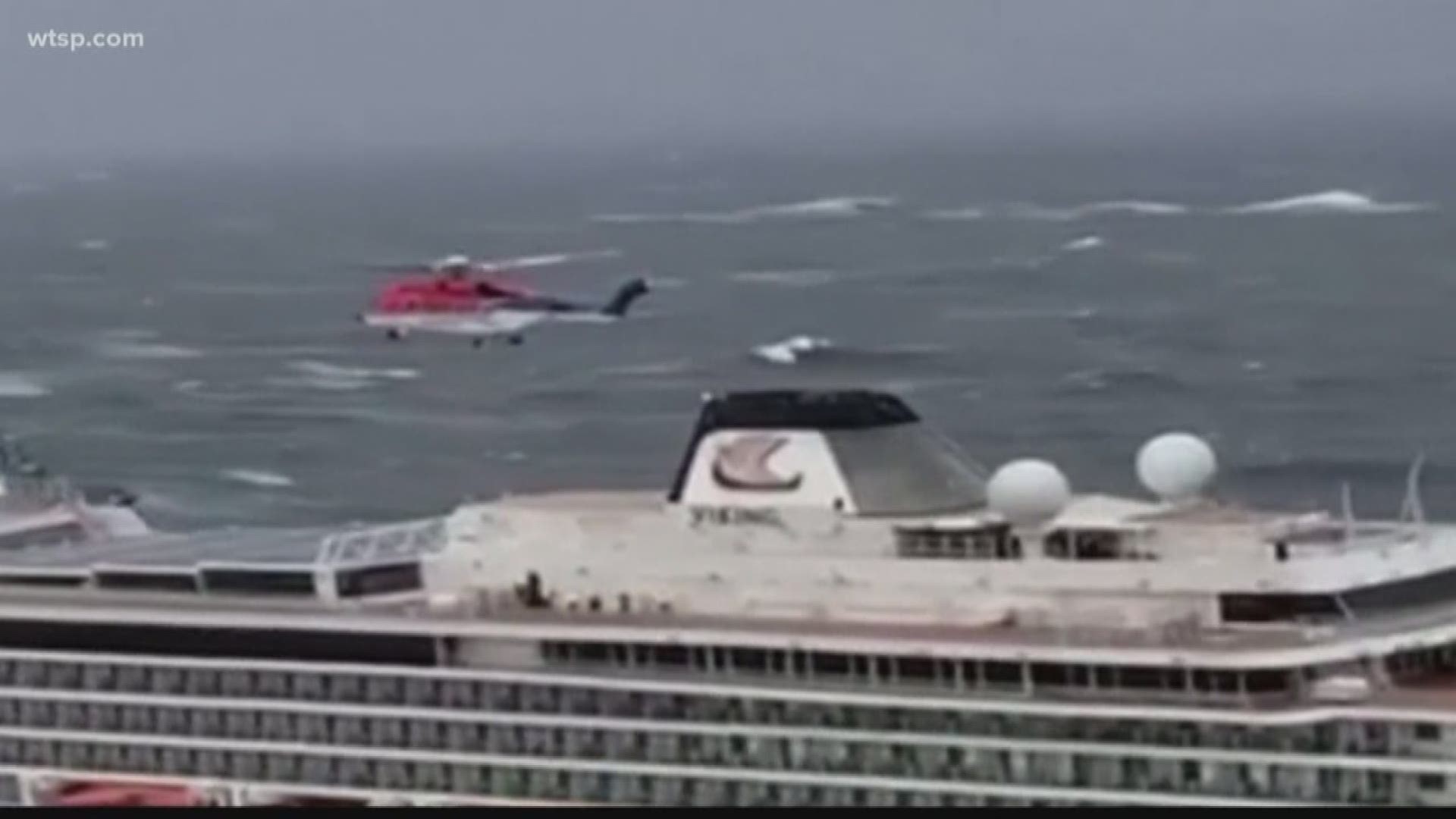Rescue workers off Norway's western coast rushed to evacuate 1,300 passengers and crew from a disabled cruise ship by helicopter on Saturday, winching them one-by-one to safety as heaving waves tossed the ship from side to side and high winds battered the operation.