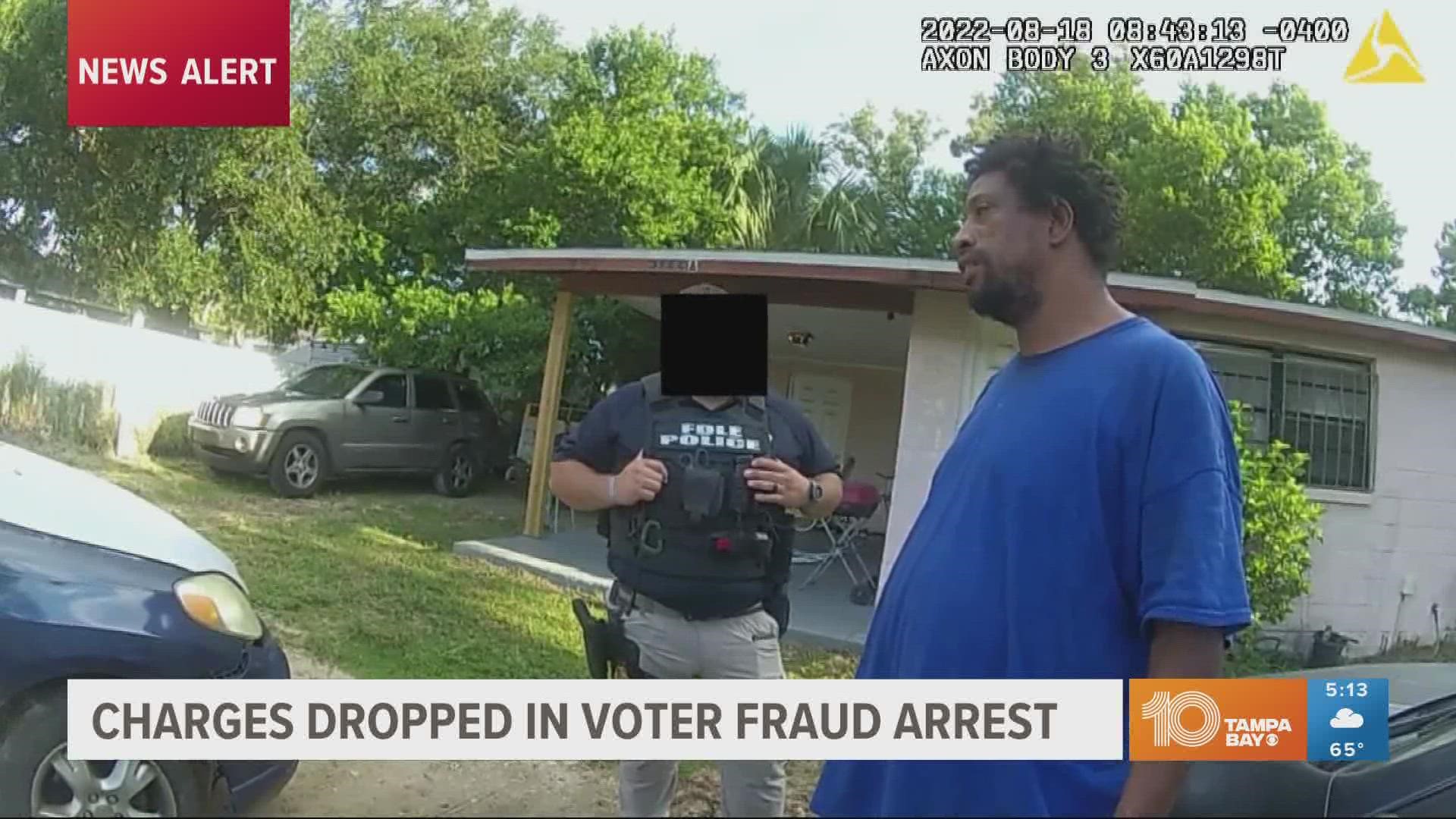 Tony Patterson was one of 20 former felons arrested for voter fraud earlier this year.