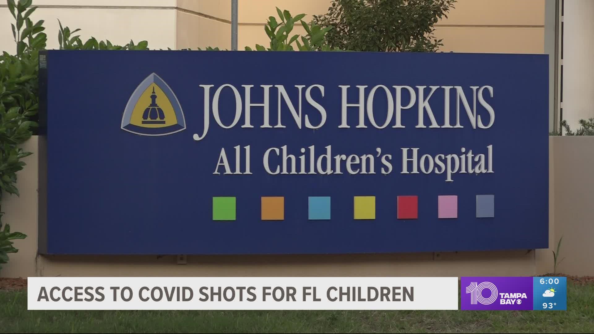 Johns Hopkins All Children's Hospital is looking into alternative ways to access the vaccines for children younger than the age of five.