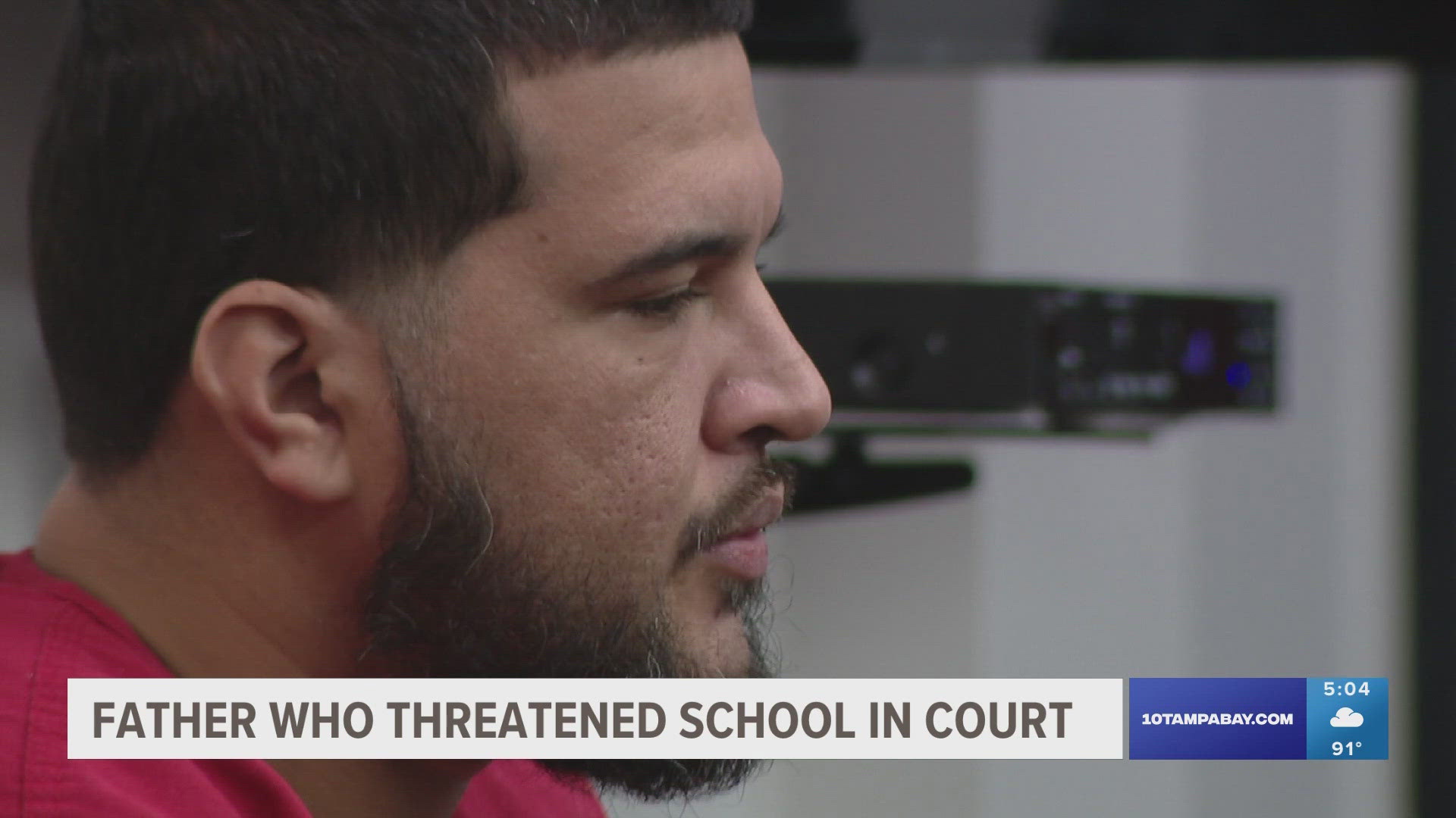 Estaban Del Valle, 35, is accused of sending a threatening text message as a result of his son's suspension from Gorrie Elementary School in Tampa.