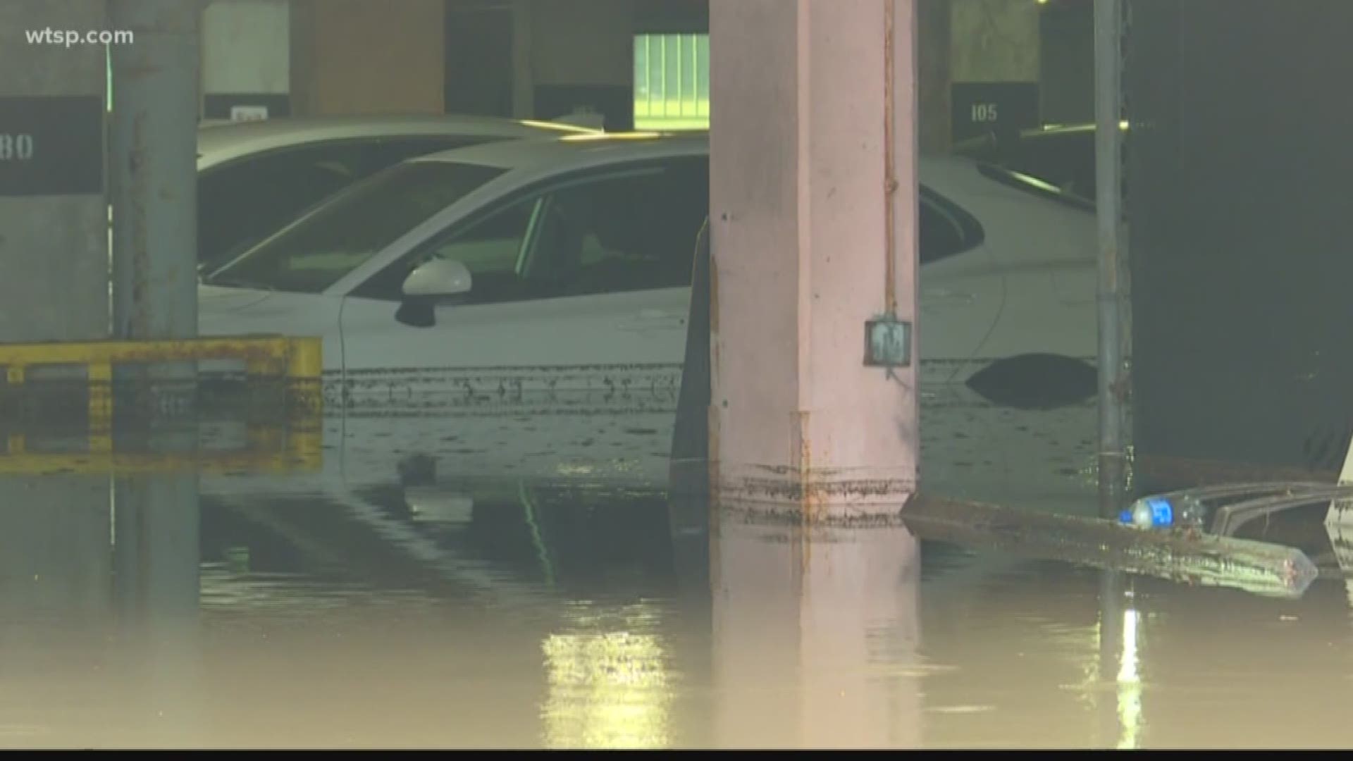 Some people who went to the Vinoy downtown to work or to have fun left their cars in the garage, but returned to find their vehicles partially submerged.