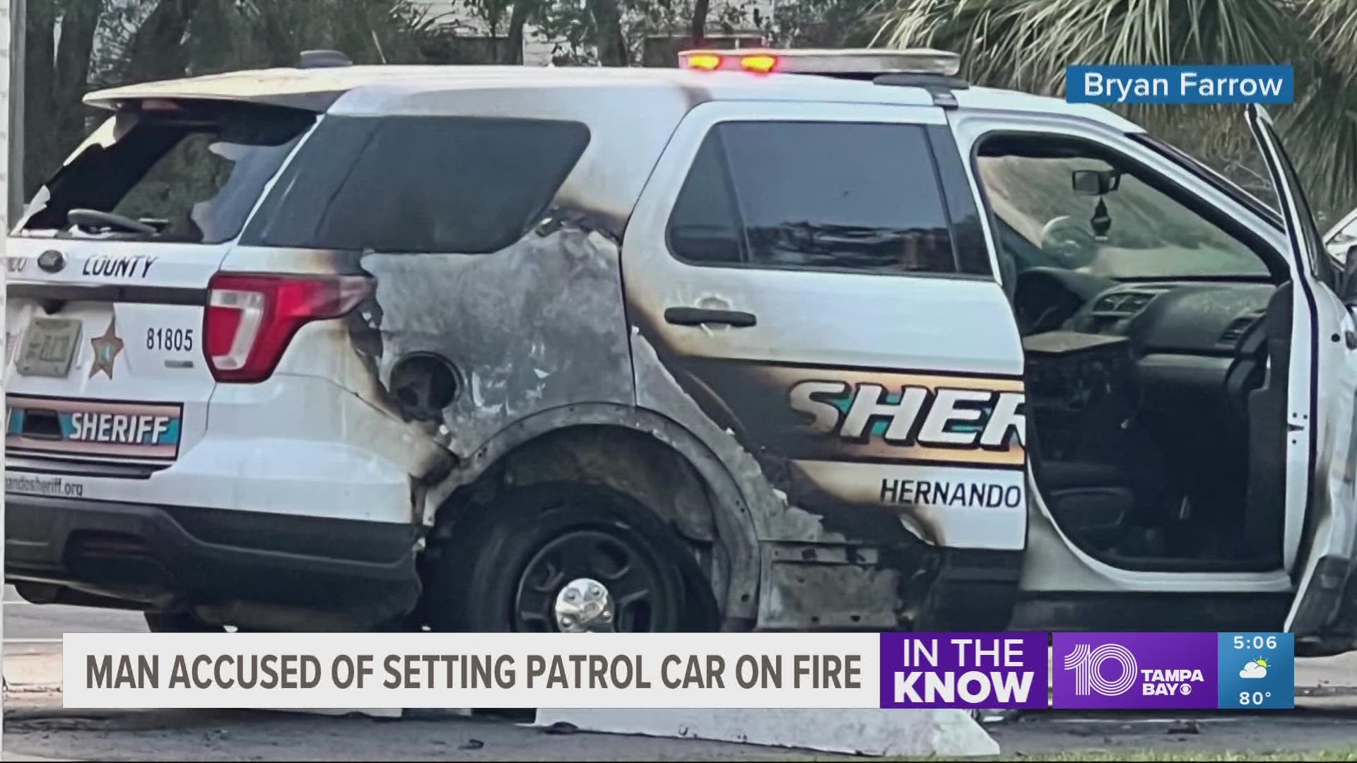 Anthony Thomas Tarduno, 48, told detectives that the patrol SUV was not targeted and "any car that had been parked there would have been set on fire."