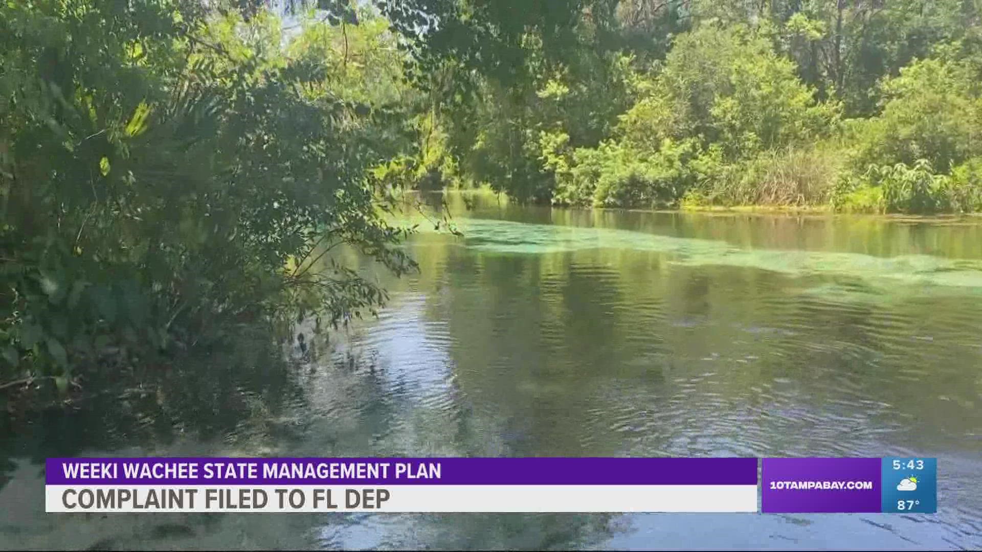 Last month, Weeki Wachee State Park updated its management plan. Soon after, an environmental advocate filed a complaint saying the plan was improperly approved.