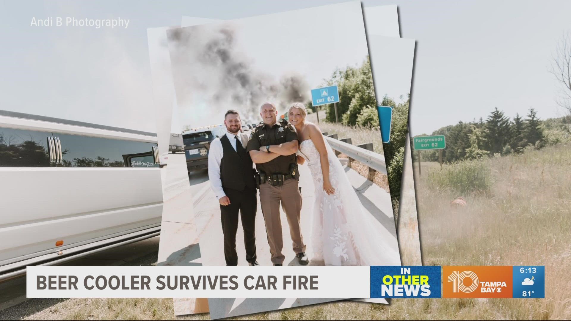 Isabel and Brendan Kiel's limo began to smoke en route to their reception. Everyone made it out safely, and the bridal party is left with memories for a lifetime.