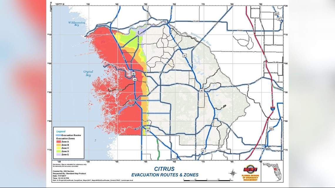 Pasco County Evacuation Zones