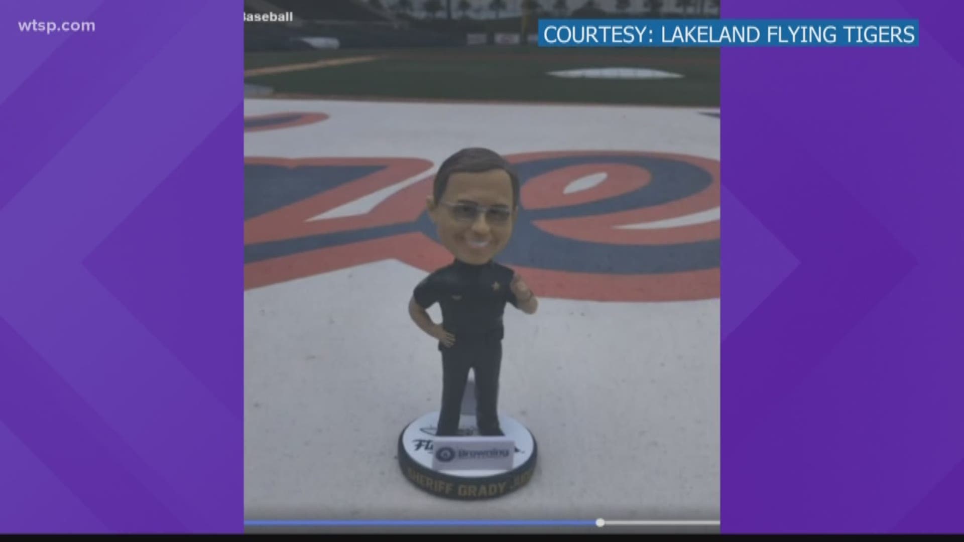 The Lakeland Flying Tigers are giving out bobbleheads of Polk County Sheriff Grady Judd ahead of their Friday night game at Publix Field at Joker Marchant Stadium.

The first 1,200 fans ages 13 and older will receive a voucher upon entry into the stadium. Fans with vouchers can then claim one bobblehead each, starting in the fifth inning.