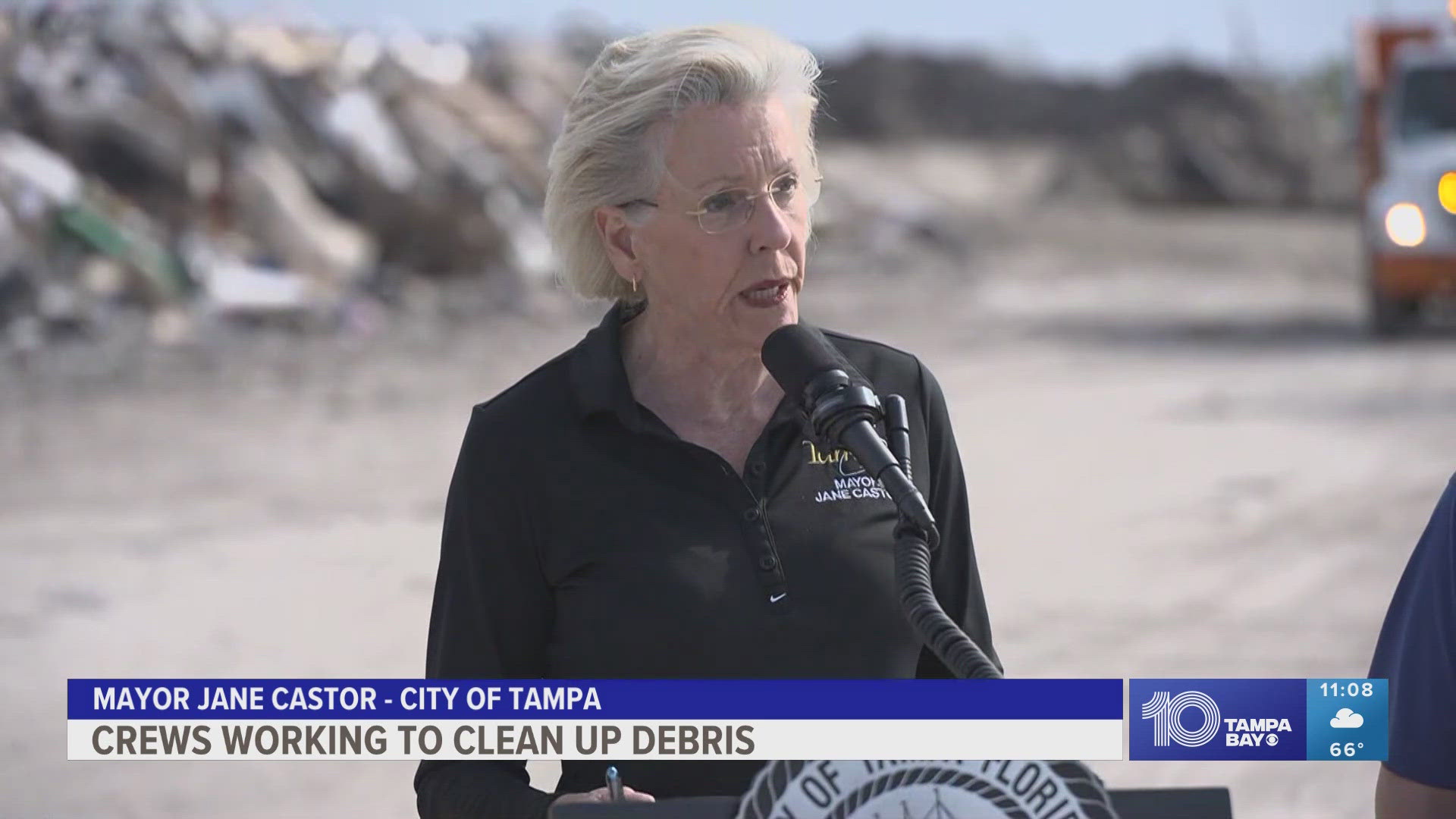 For Helene and Milton, Mayor Jane Castor said there have been 1 million cubic yards, or 10,000 football fields, of debris collected so far.