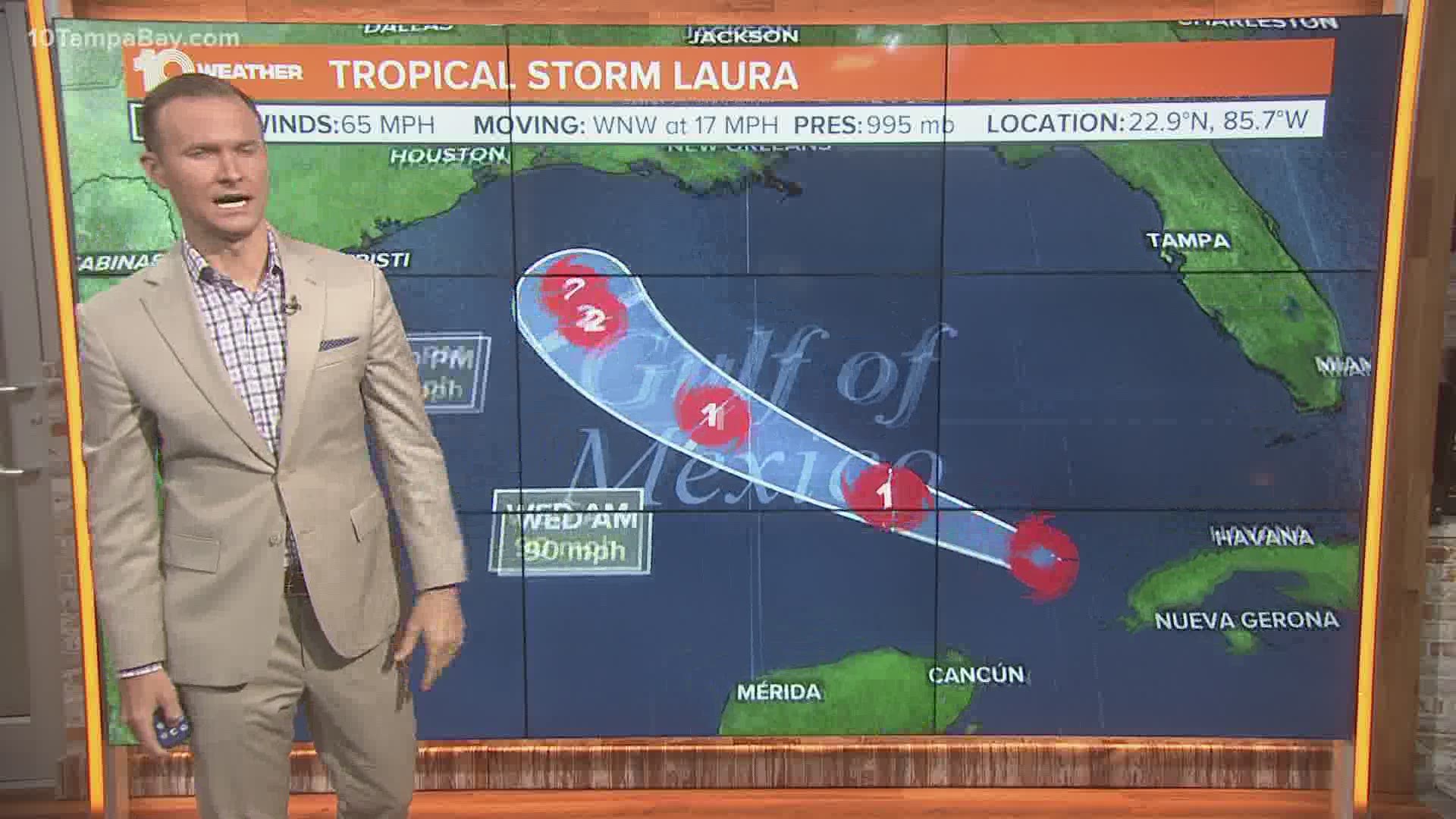 It's possible Laura could undergo a period of rapid intensification as it moves across the Gulf of Mexico.