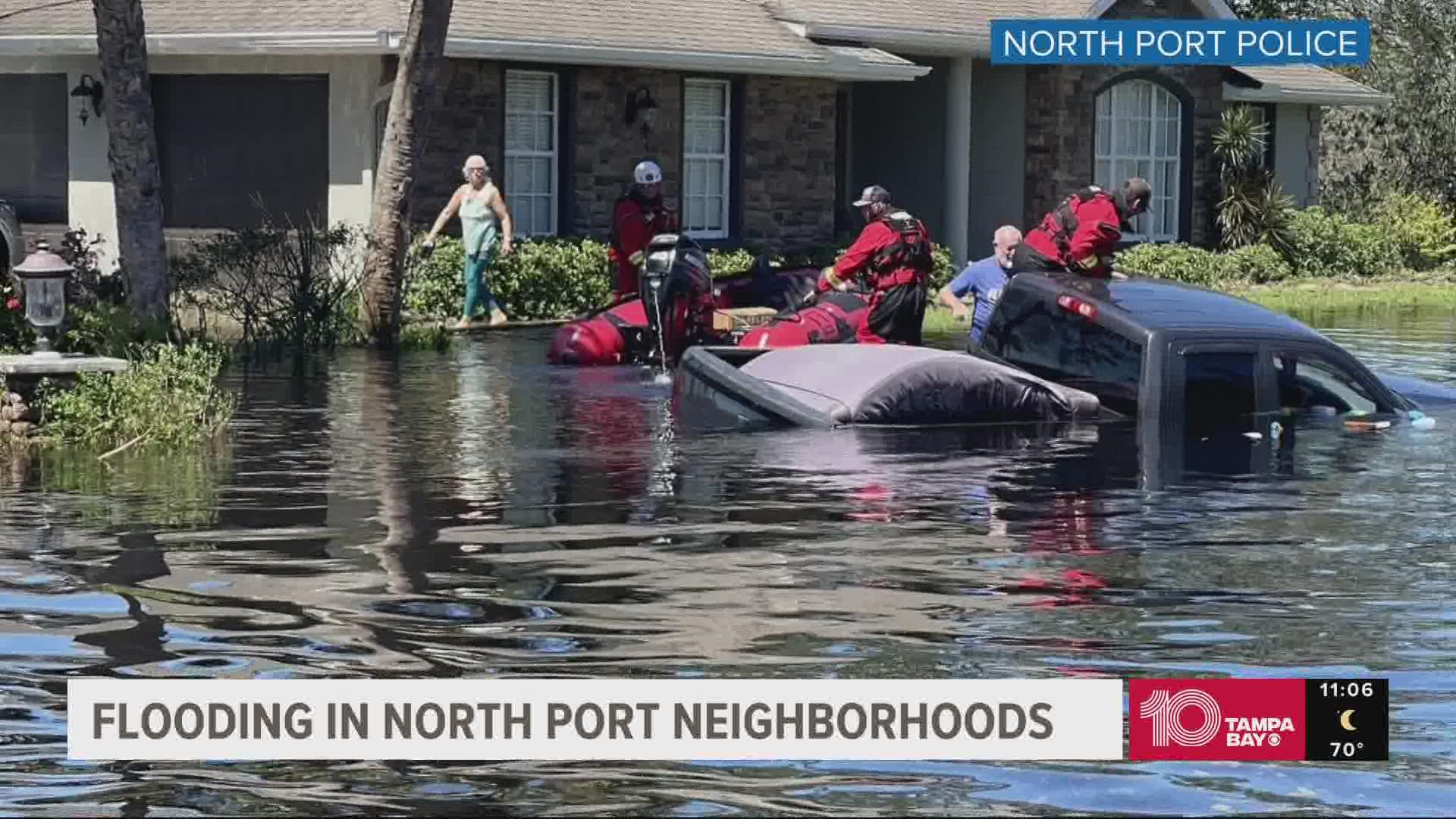North Port police are surveying the damage and are searching for anyone in need of help.