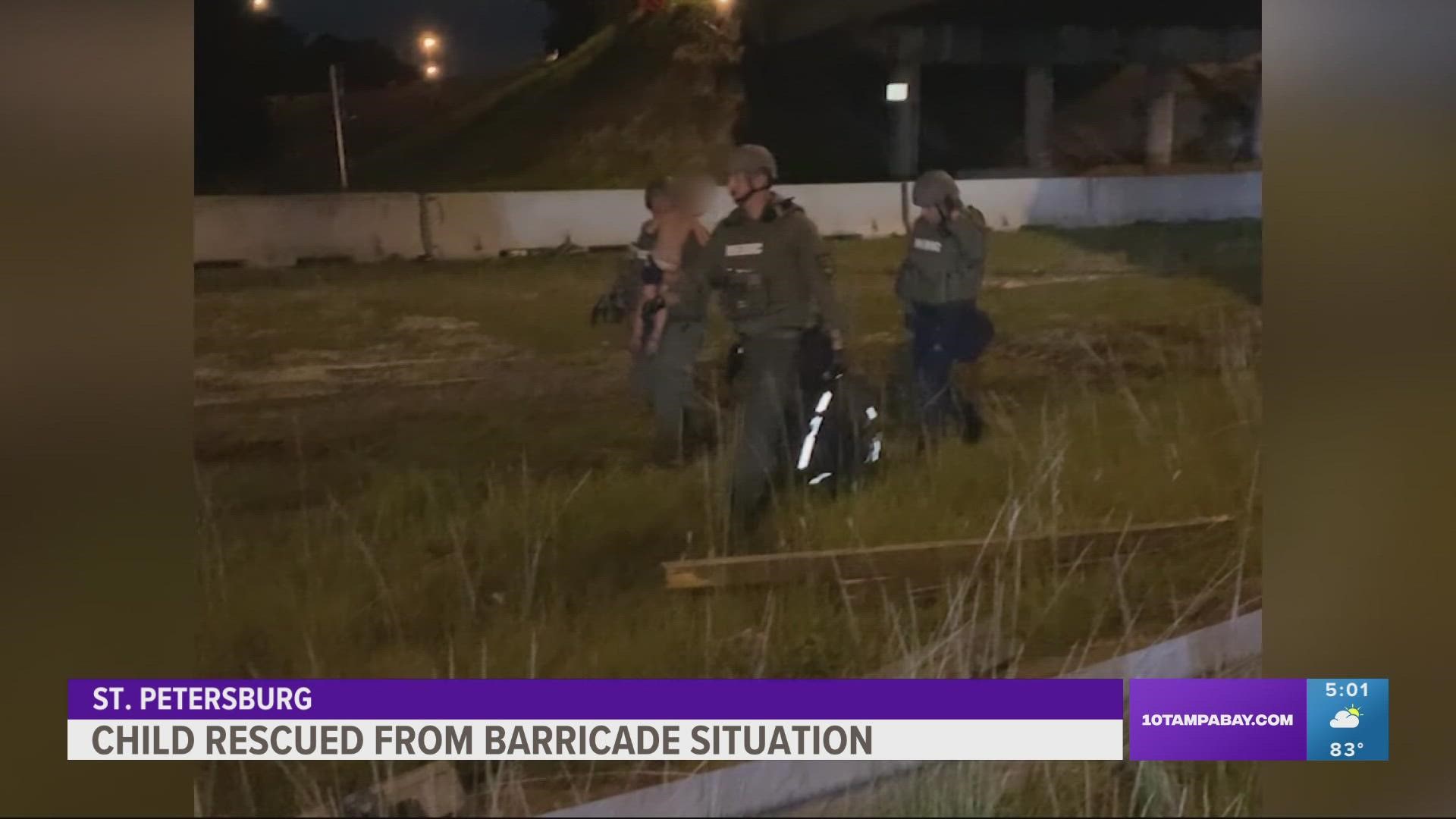 St. Petersburg police said the man used his son as a human shield during the standoff.