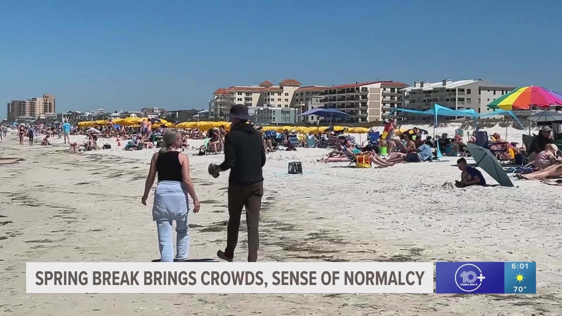 The return of spring break crowds has Clearwater Beach residents feeling hopeful after hurricanes hit the area last fall