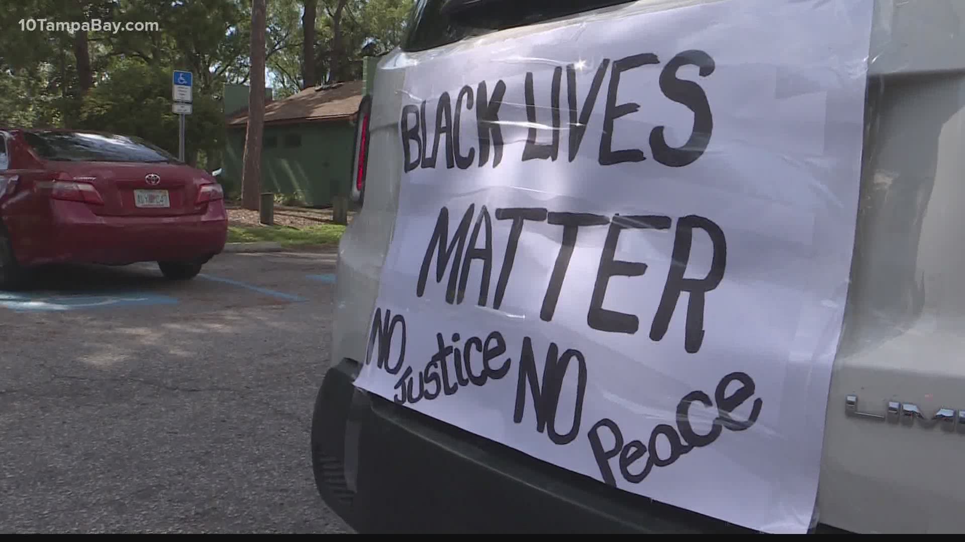 Socially distanced demonstrators stood in solidarity with Jacob Blake and his family. The 29-year-old is still recovering after being shot by police in Wisconsin.