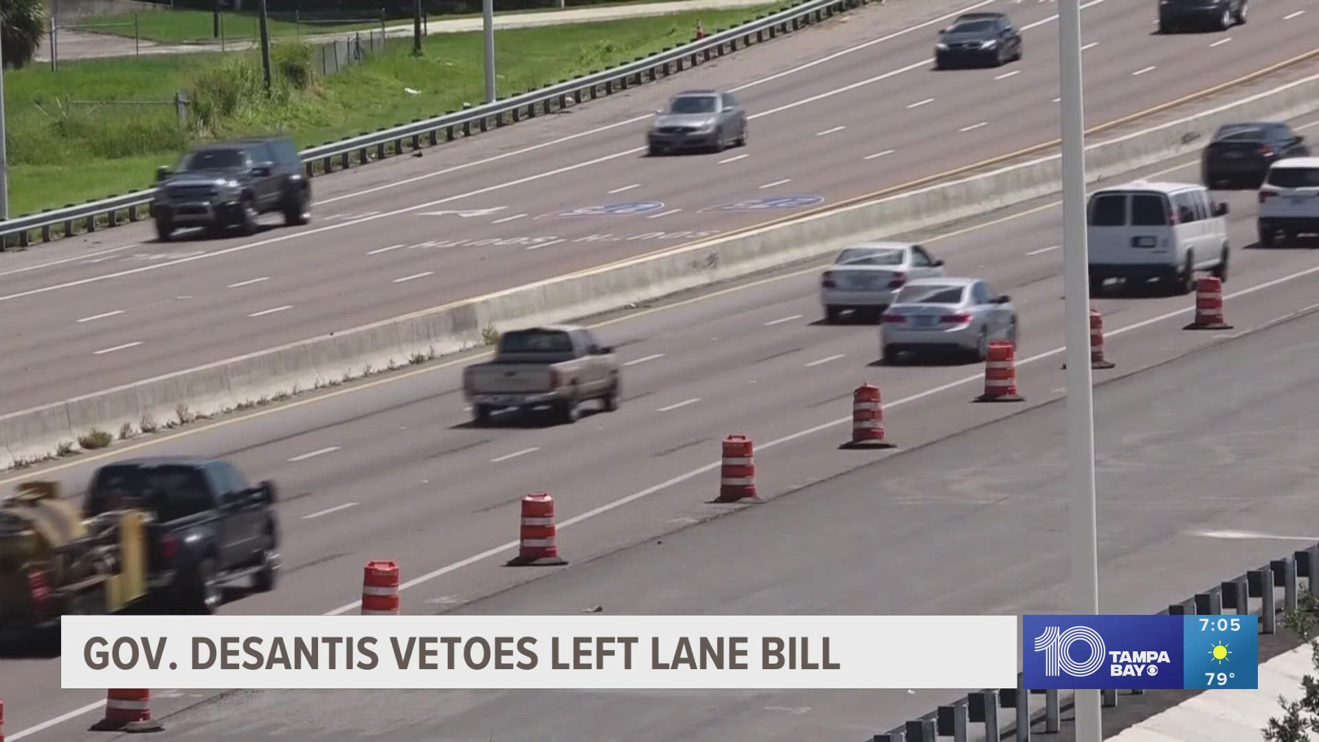The interstate safety bill would've prohibited people from driving in the furthest left-hand lane unless they are passing another vehicle.