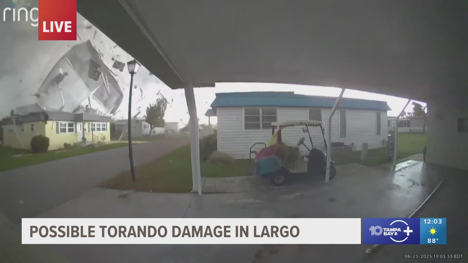 Videos and pictures show roofs ripped off houses and debris littering neighborhoods after strong storms moved through the area Wednesday night.