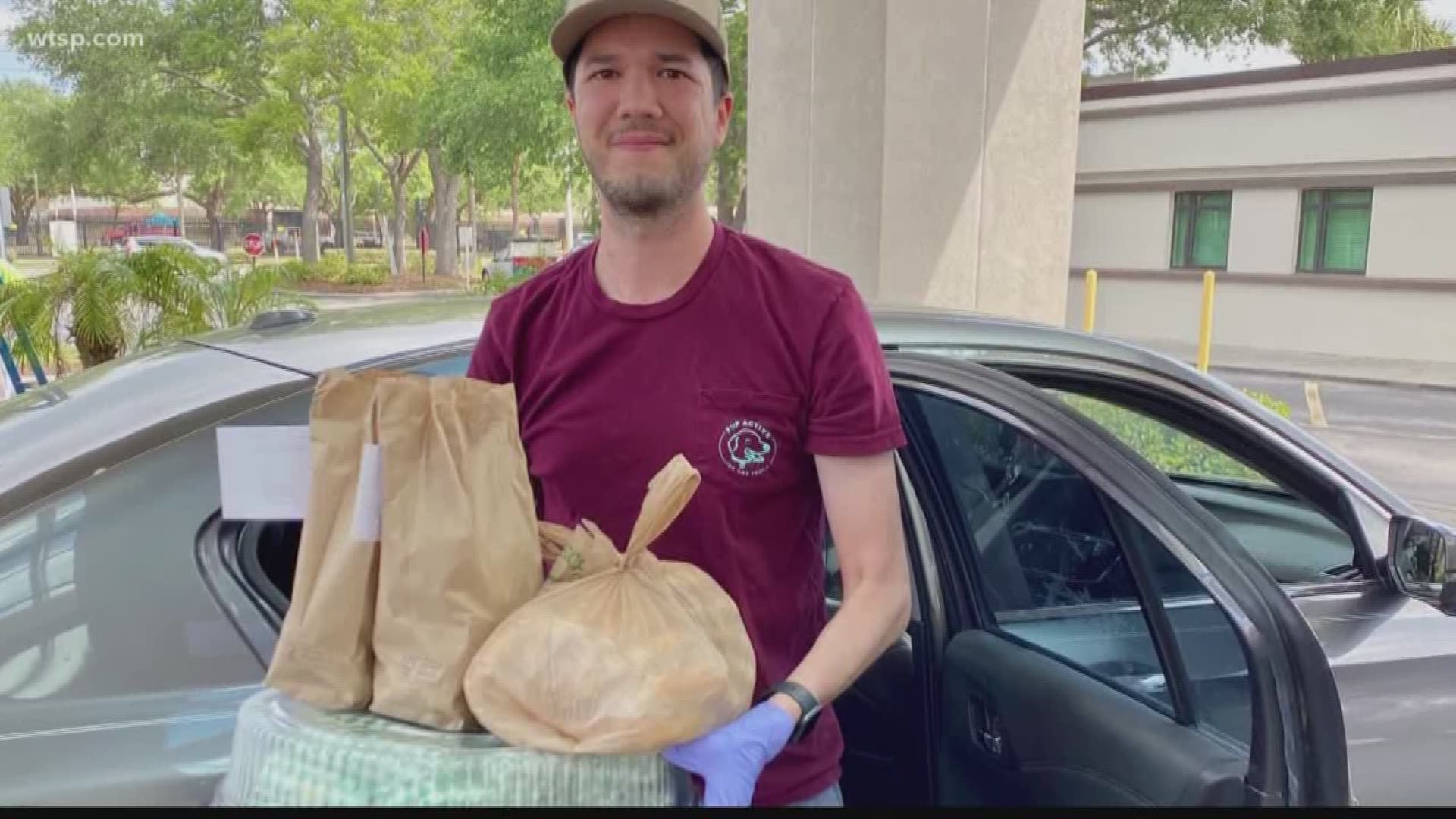 The greater St. Petersburg community responded to Brian Zucker's call for donations -- used to buy food at restaurants, with the food going to health care workers.