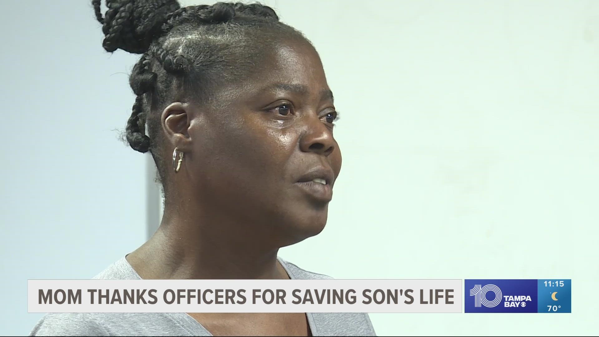 The mother of Tyriek Washington said thank you to the five Haines City officers who saved his life last week.