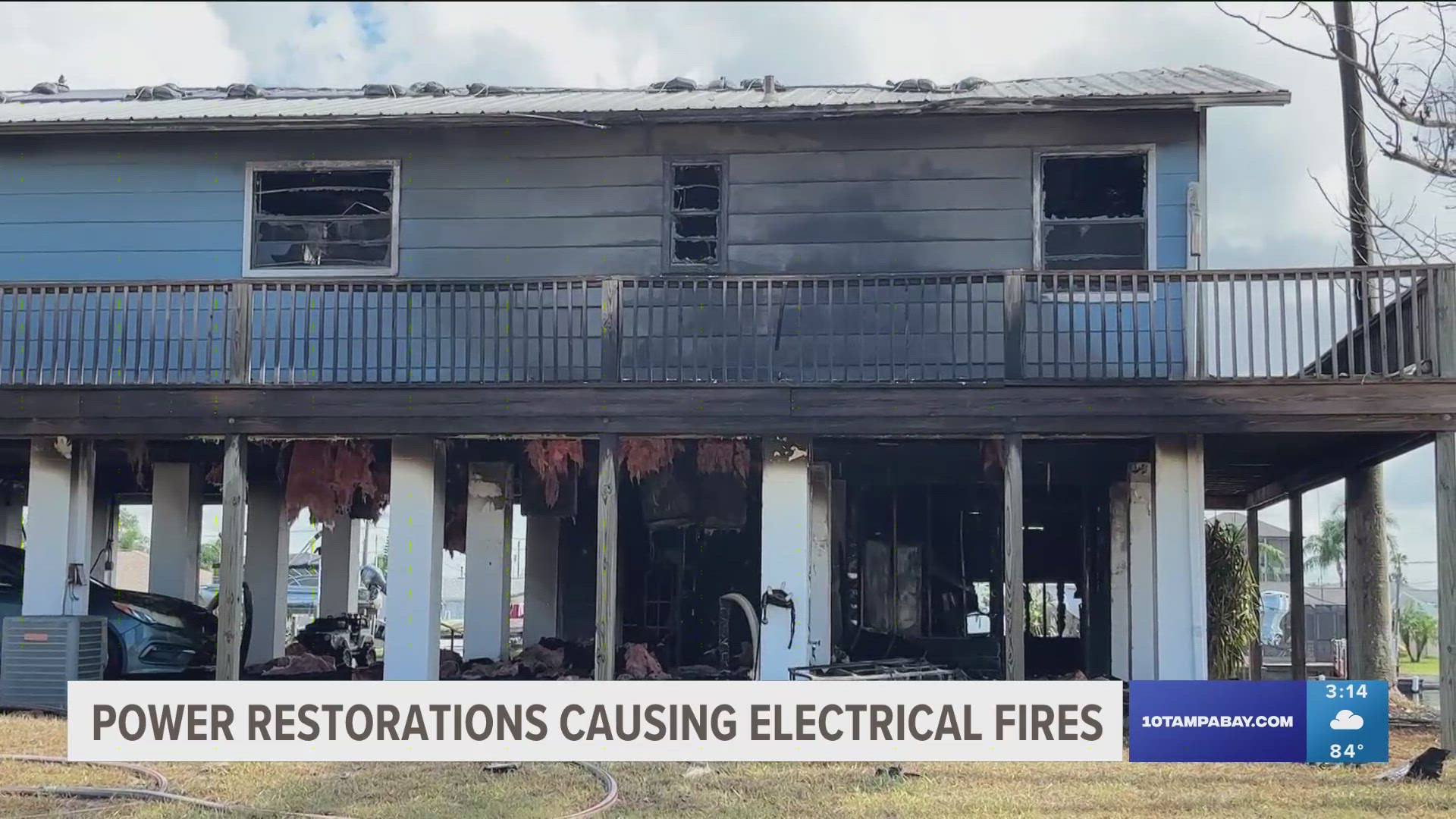 Electrical fires have broke out at homes in several Florida counties where power has been restored following Hurricane Helene.