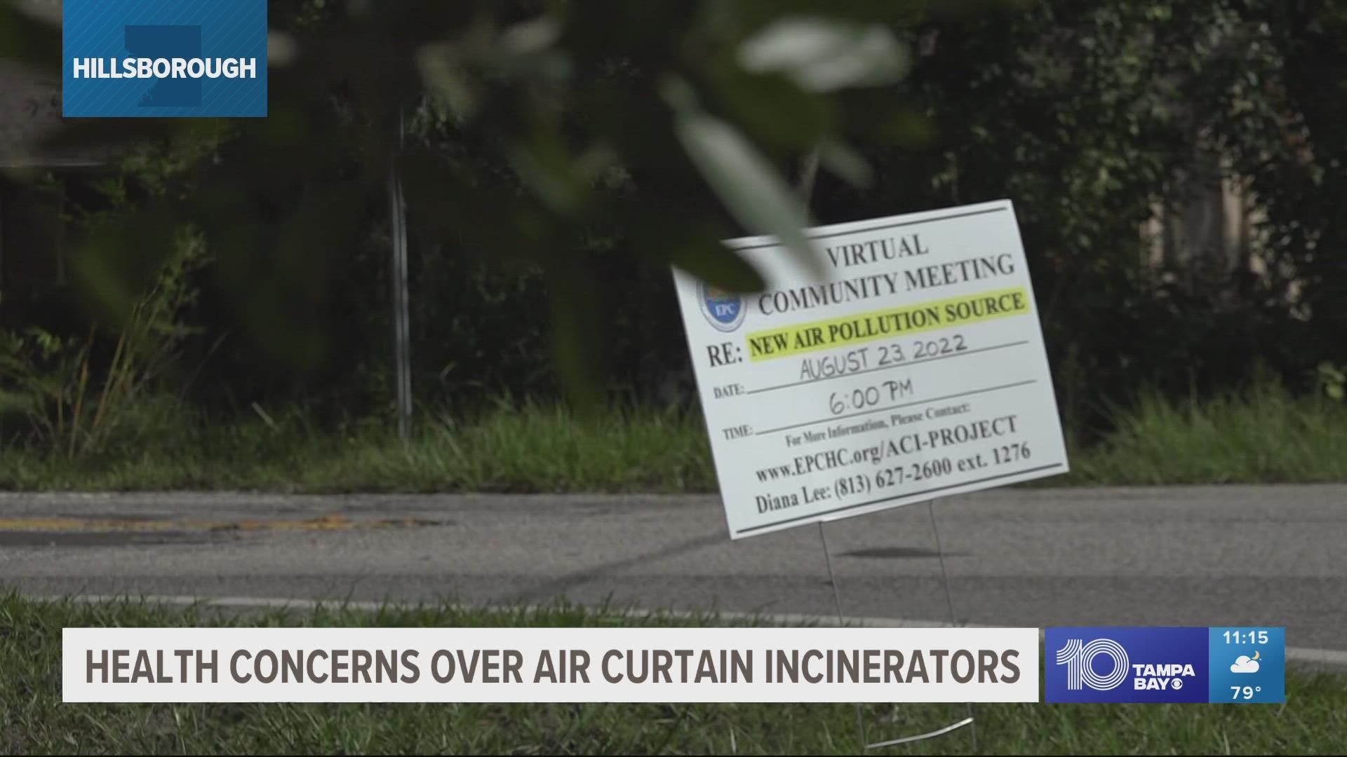 Neighbors worry two air curtain incinerators could hurt their health with dust and smoke in the area.