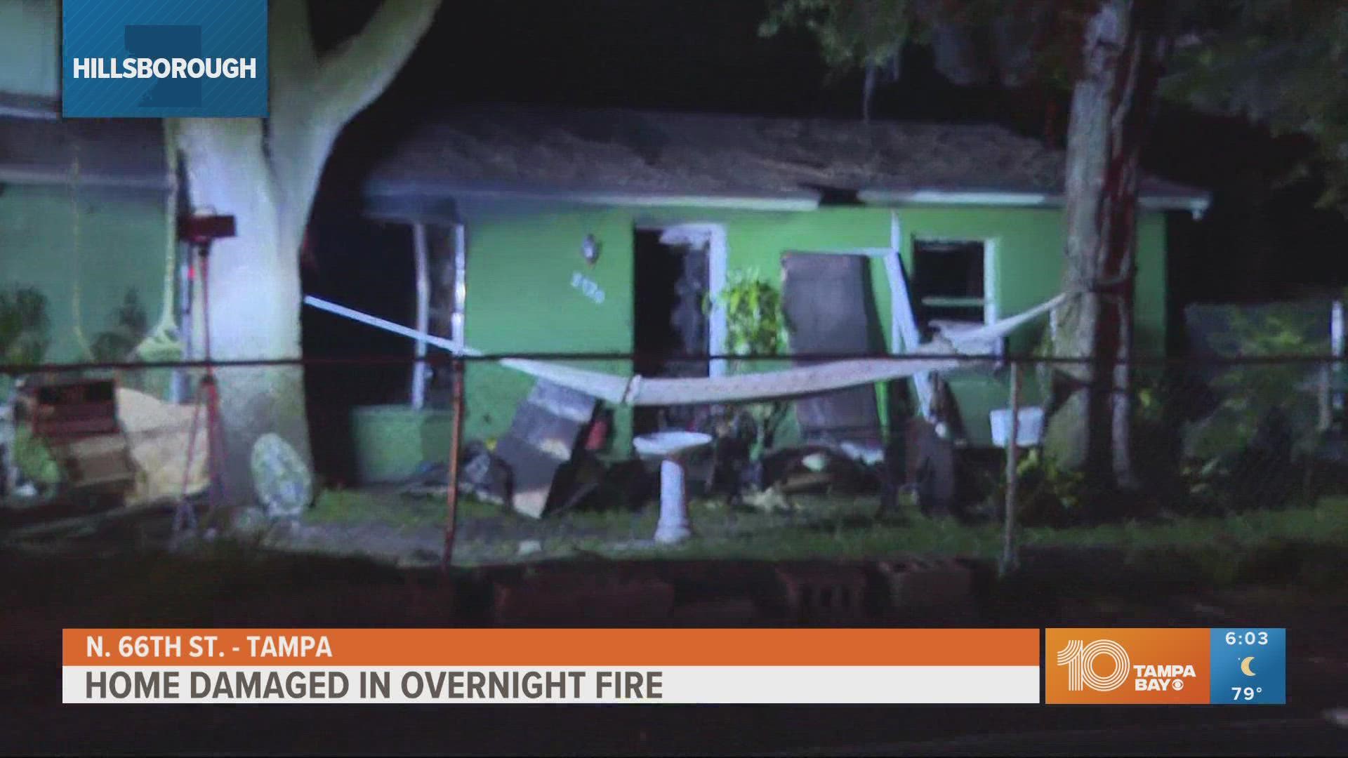 Hillsborough County Fire Rescue said no one was hurt and the fire is under investigation.