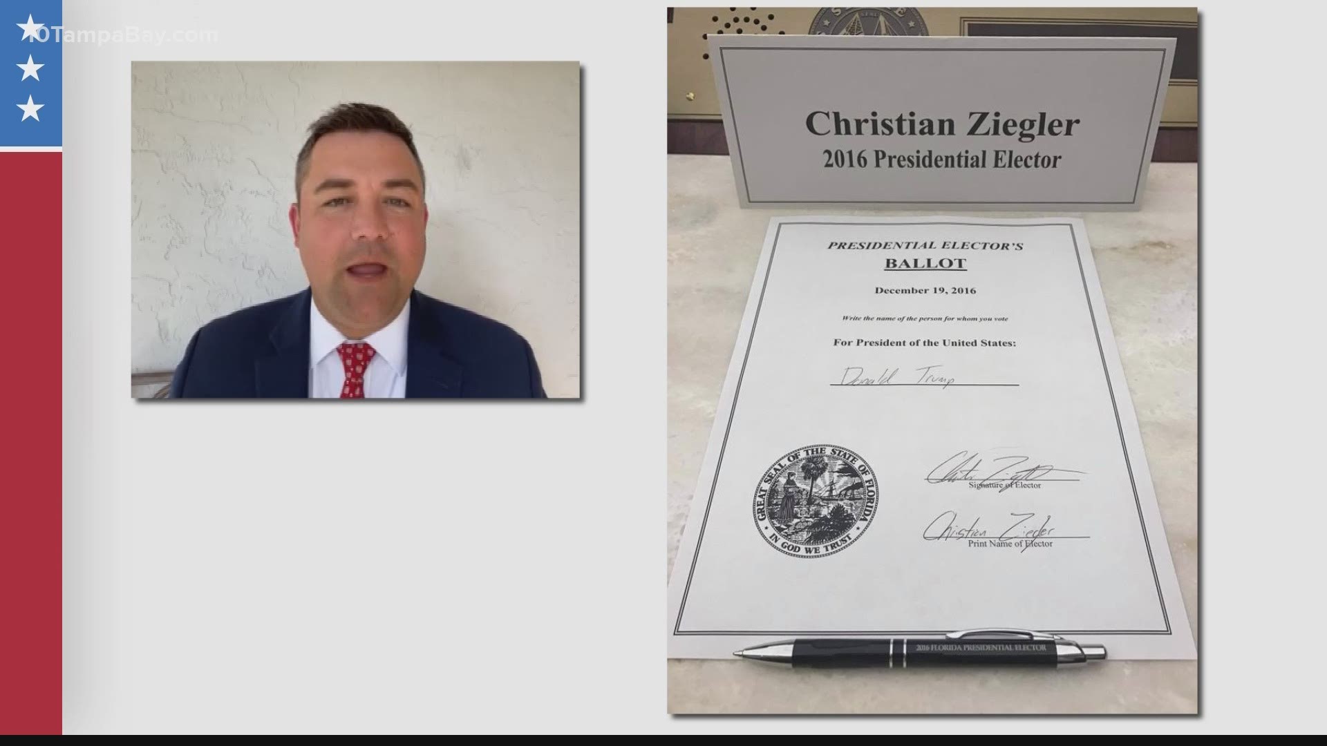 Christian Ziegler of Sarasota is one of the 29 presidential electors for the state of Florida. He has a front-row seat to history.