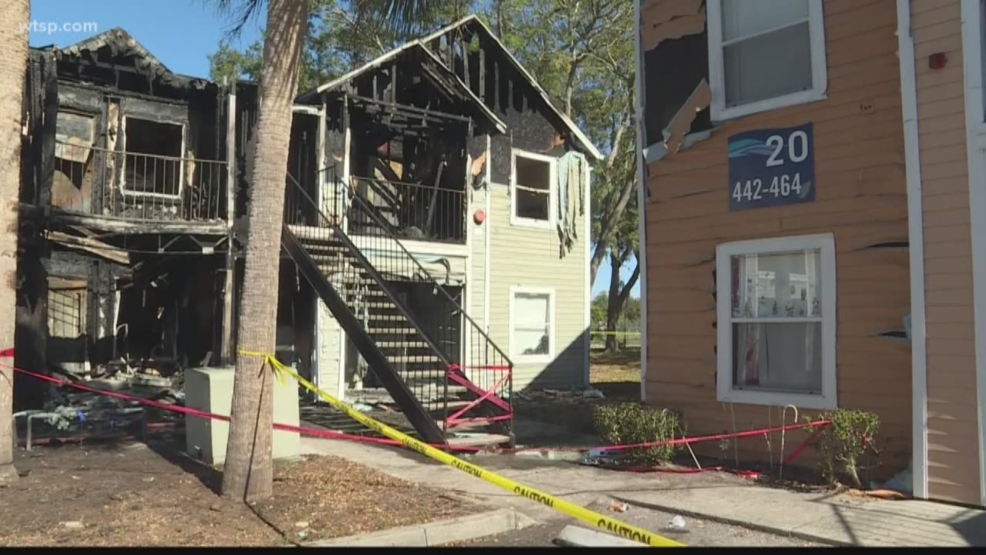 The flames broke out at an apartment building overnight – and spread quickly.