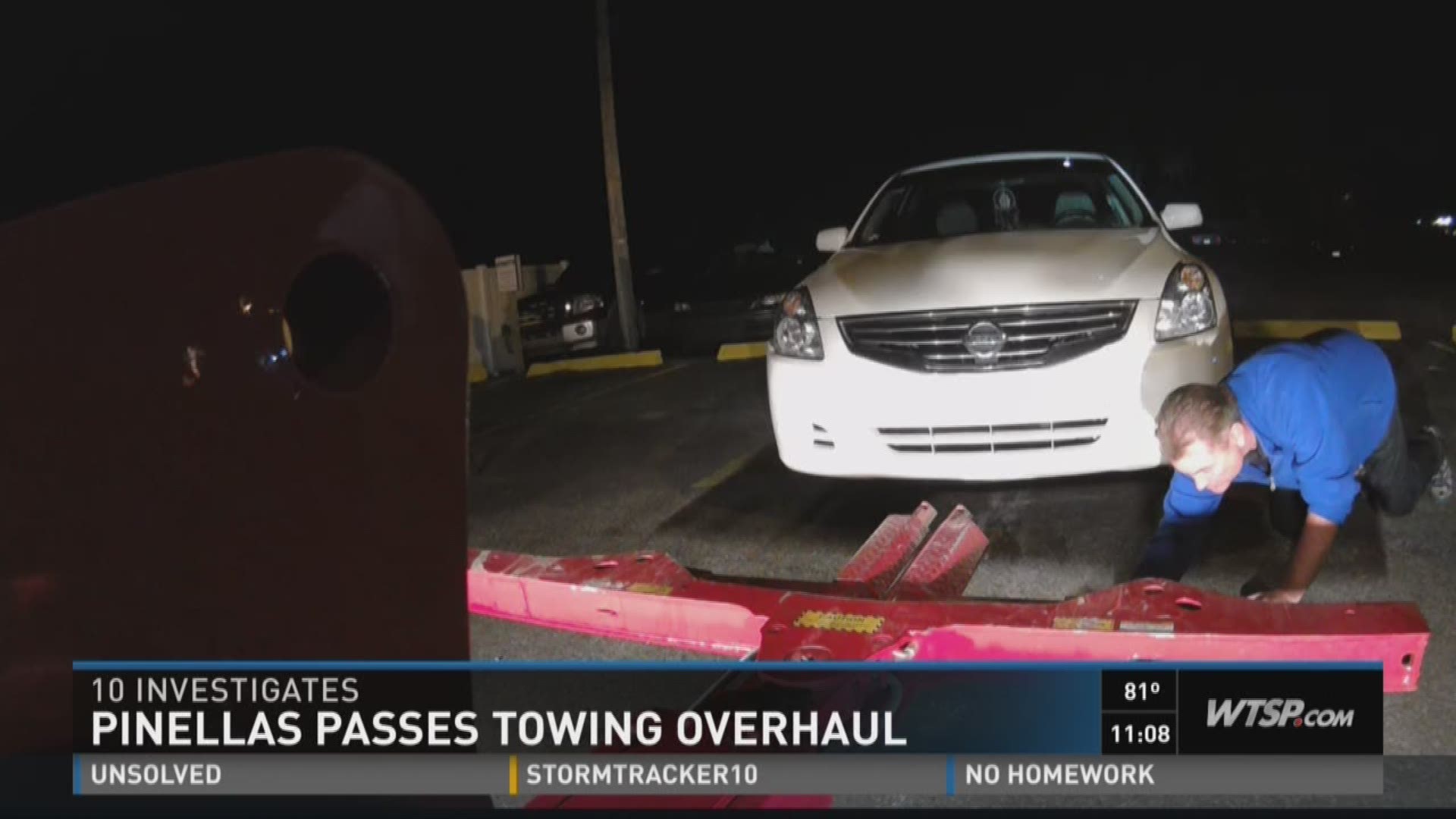 Pinellas County prohibits overnight towing of vehicles from restaurants and bars. 