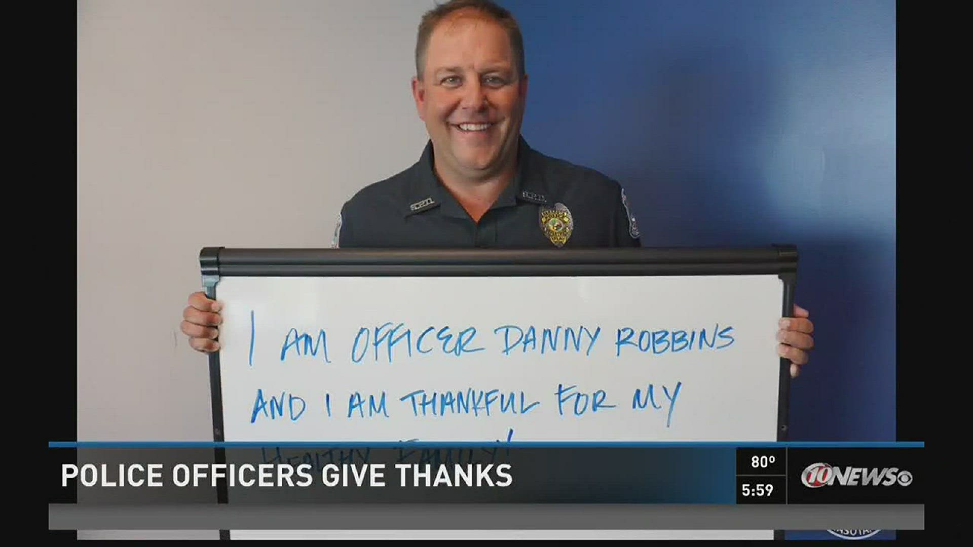 Sarasota Police officers give thanks