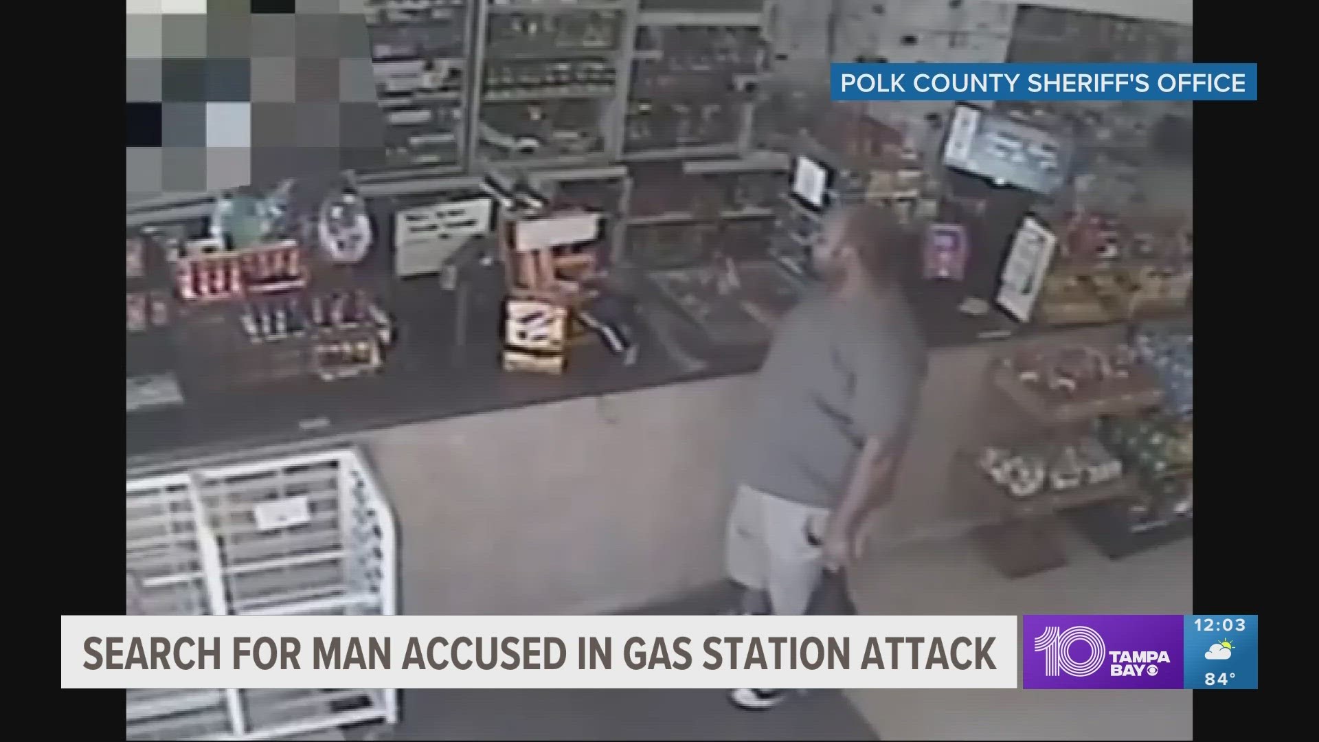 The sheriff's office shared video of an attack at a store in Haines City where the man attacked his former-girlfriend and left a witness in critical condition.
