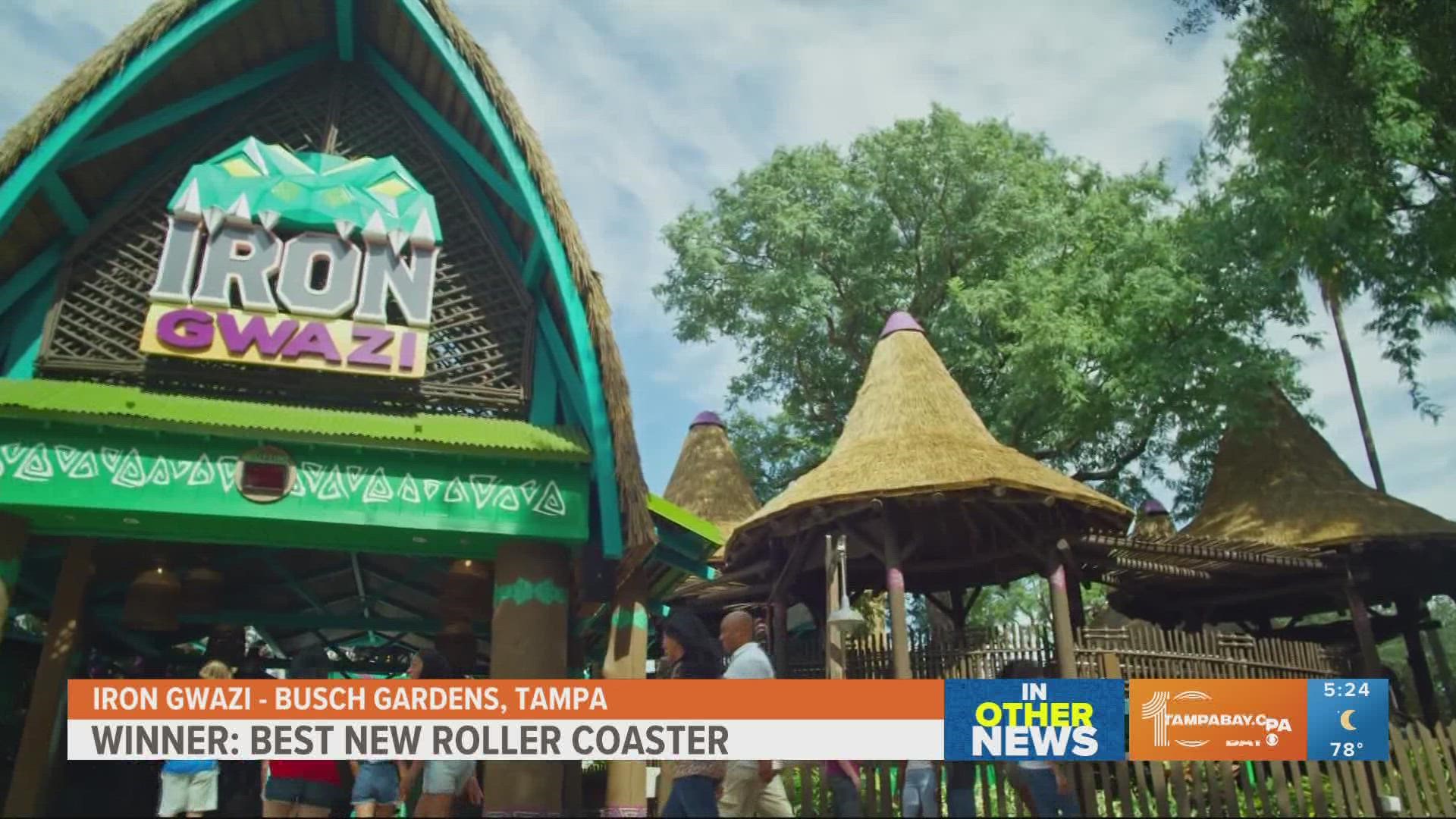 The coaster also ranked in the top five steel roller coasters in the world, the amusement park announced.