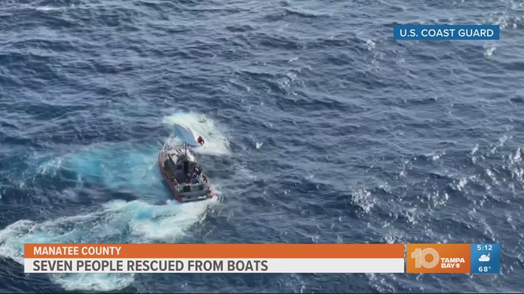 US Coast Guard rescues 7 people from boats in Manatee County