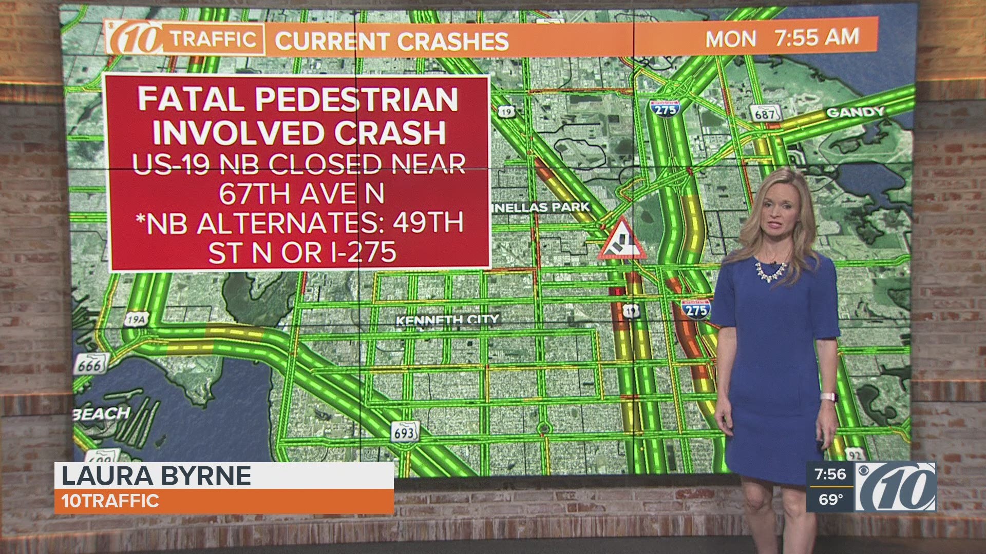 The northbound lanes are closed Monday morning between 64th Avenue and 70th Avenue. https://on.wtsp.com/2TGXmTK