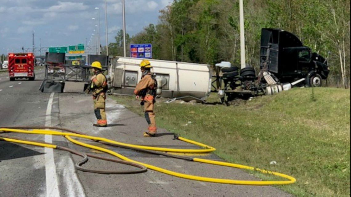 FHP Says I-75 Crash Caused Tractor-trailer To Jackknife, Flip Over ...