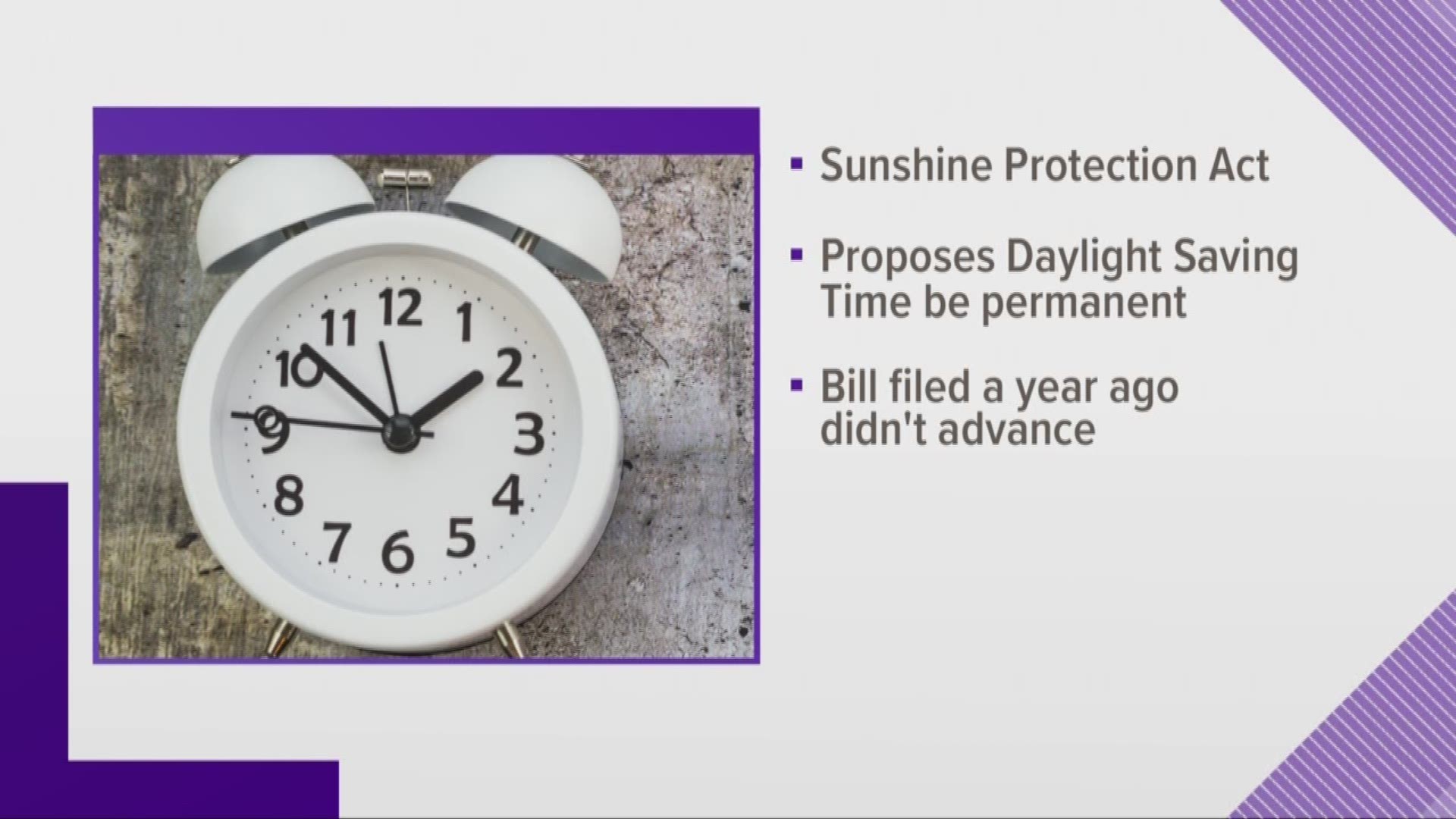 It was originally filed a year ago and would end Daylight Saving Time as we know it.