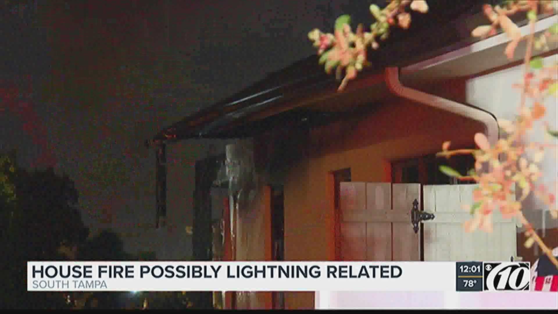 Lightning suspected cause of South Tampa house fire