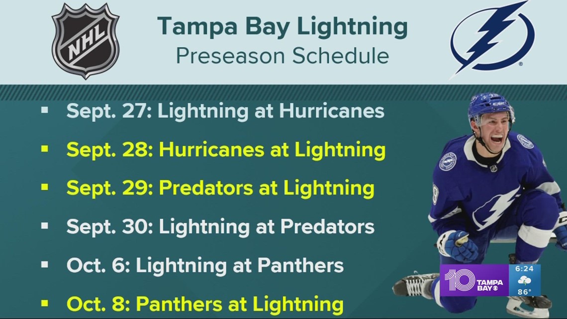 Tampa Bay Lightning announce 2022 preseason schedule