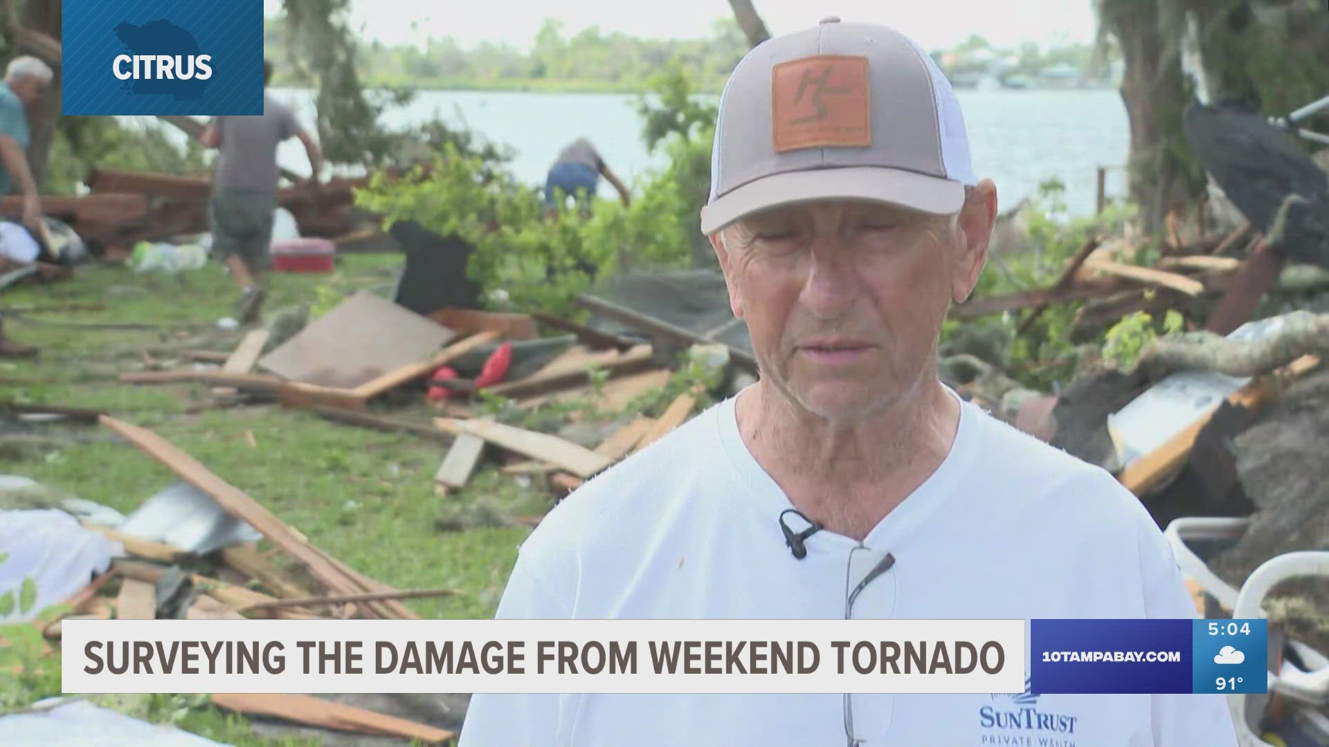 Pictures showed damage to two fishing huts and other areas near Fort Island Trail and Roy Thomas Road.