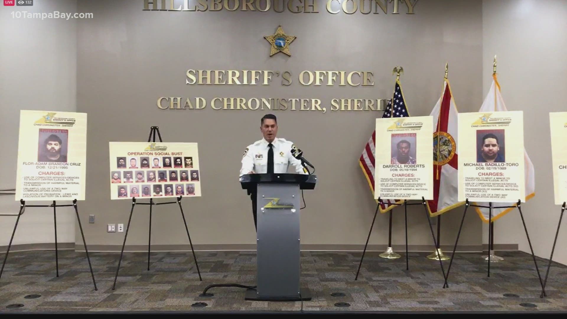 Hillsborough County Sheriff Chad Chronister said almost two dozen people were arrested.
