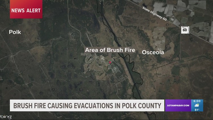 Brush fire spreads to nearly 200 acres, prompting evacuations in eastern Polk County