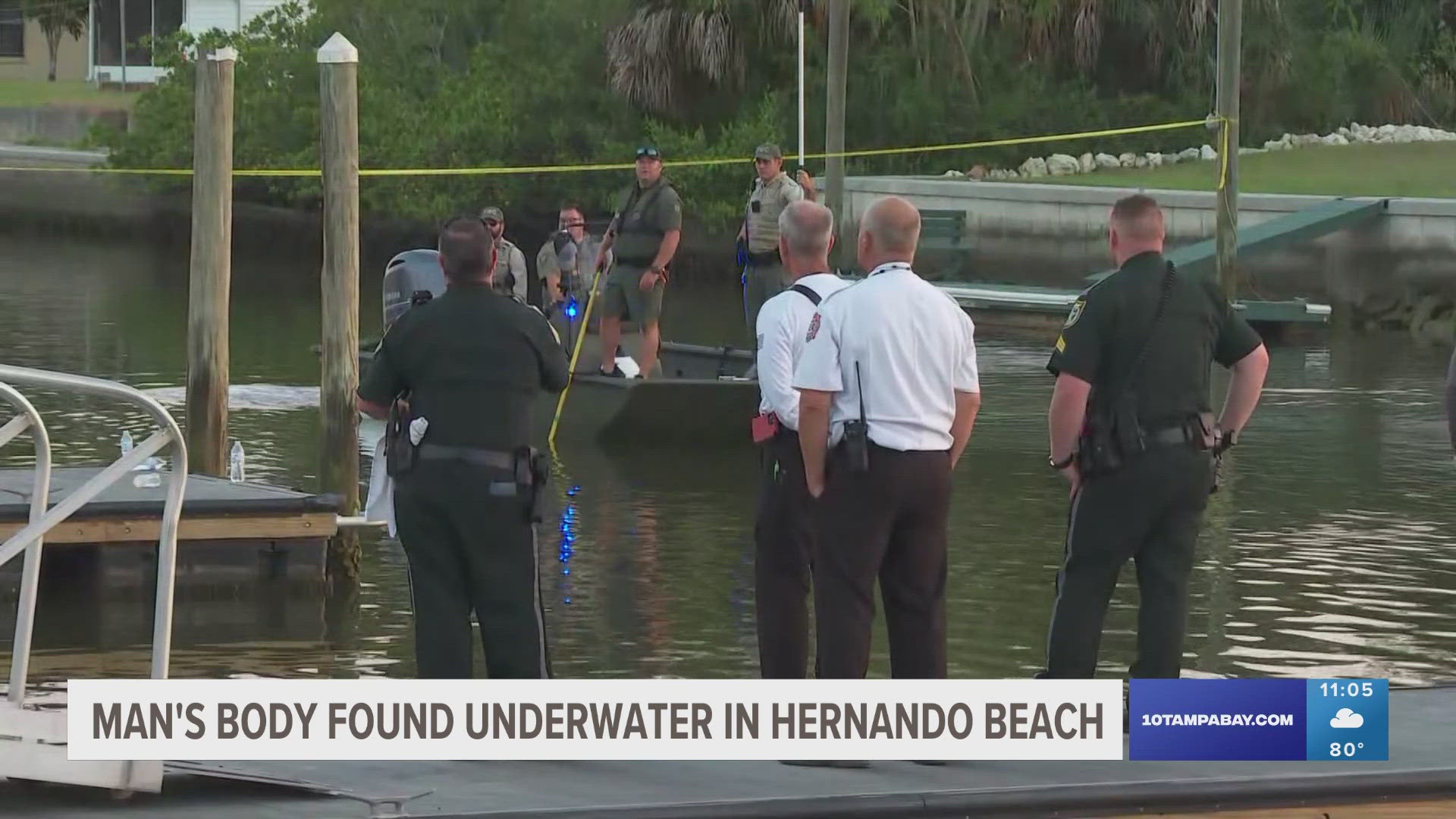 The Hernando County Sheriff's Office marine unit, dive team, patrol deputies and fire rescue responded to the scene.