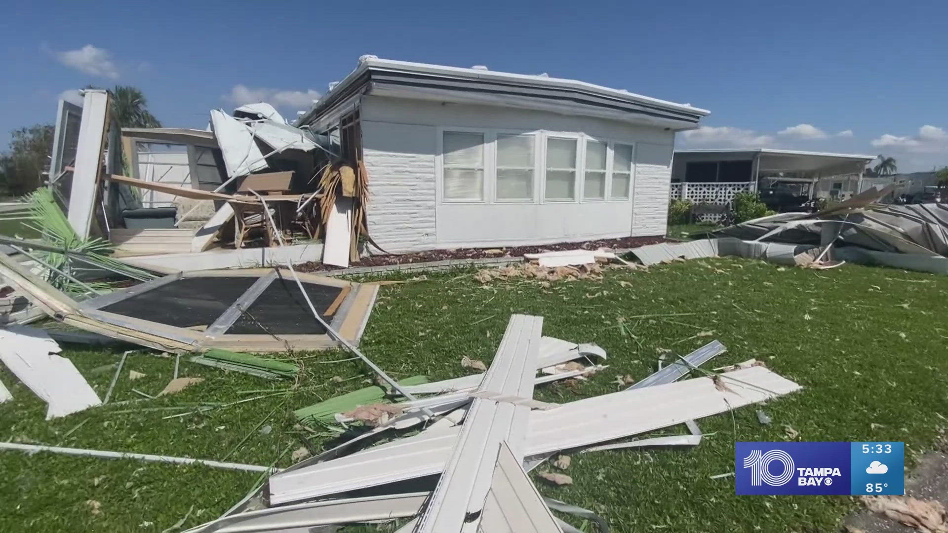 Debris piles are waiting to be picked up as residents continue to struggle. Some homes are total losses.