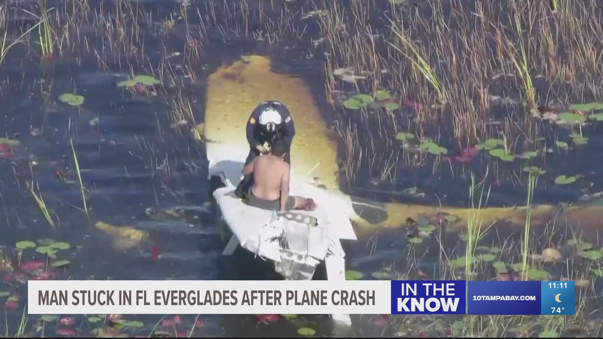 It's believed the pilot crashed around 2:20 a.m. and wouldn't be rescued from the gator- and critter-infested Everglades for about nine hours.