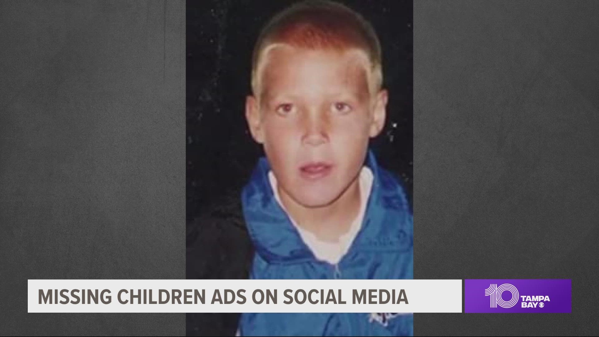 Protect Your Children Inc. recently sponsored social media ads about a young Clearwater boy who went missing in 2000.