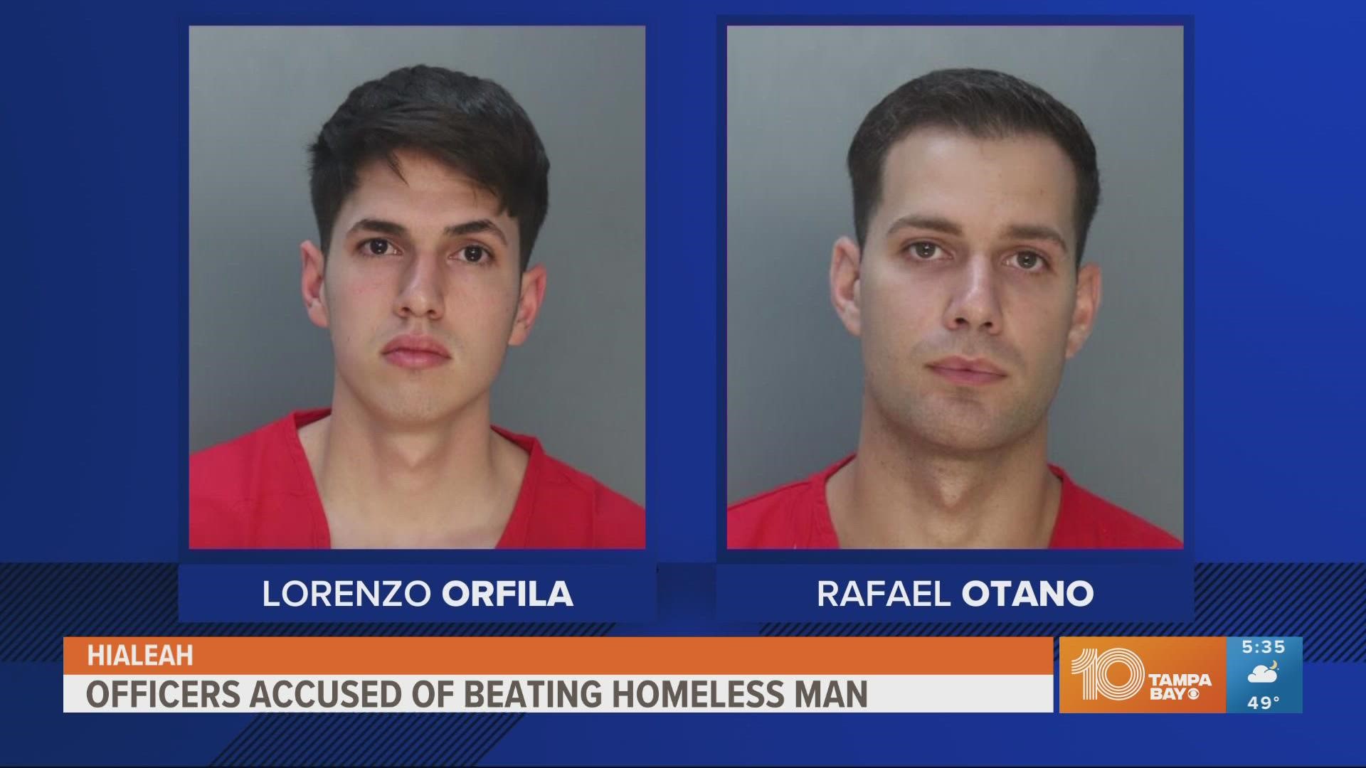 Lorenzo Orfila, 27, and Rafael Otano, 22, were booked into jail on Thursday morning in Miami.